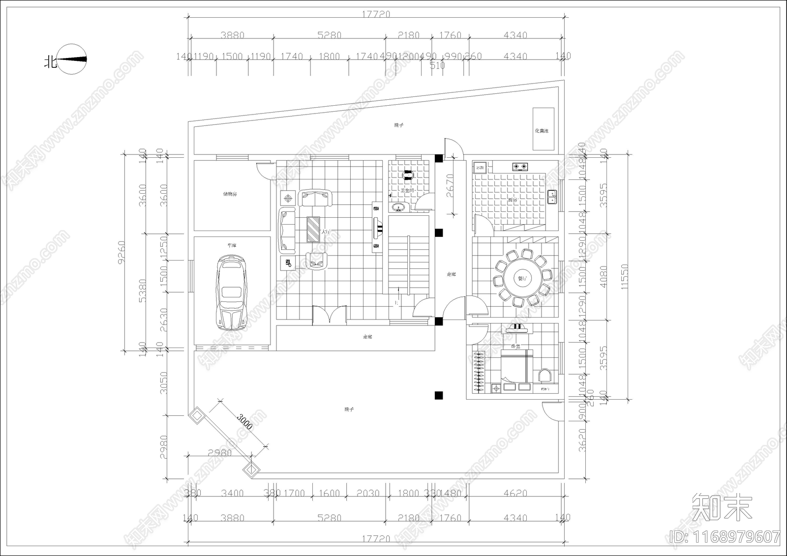 欧式简欧别墅建筑cad施工图下载【ID:1168979607】