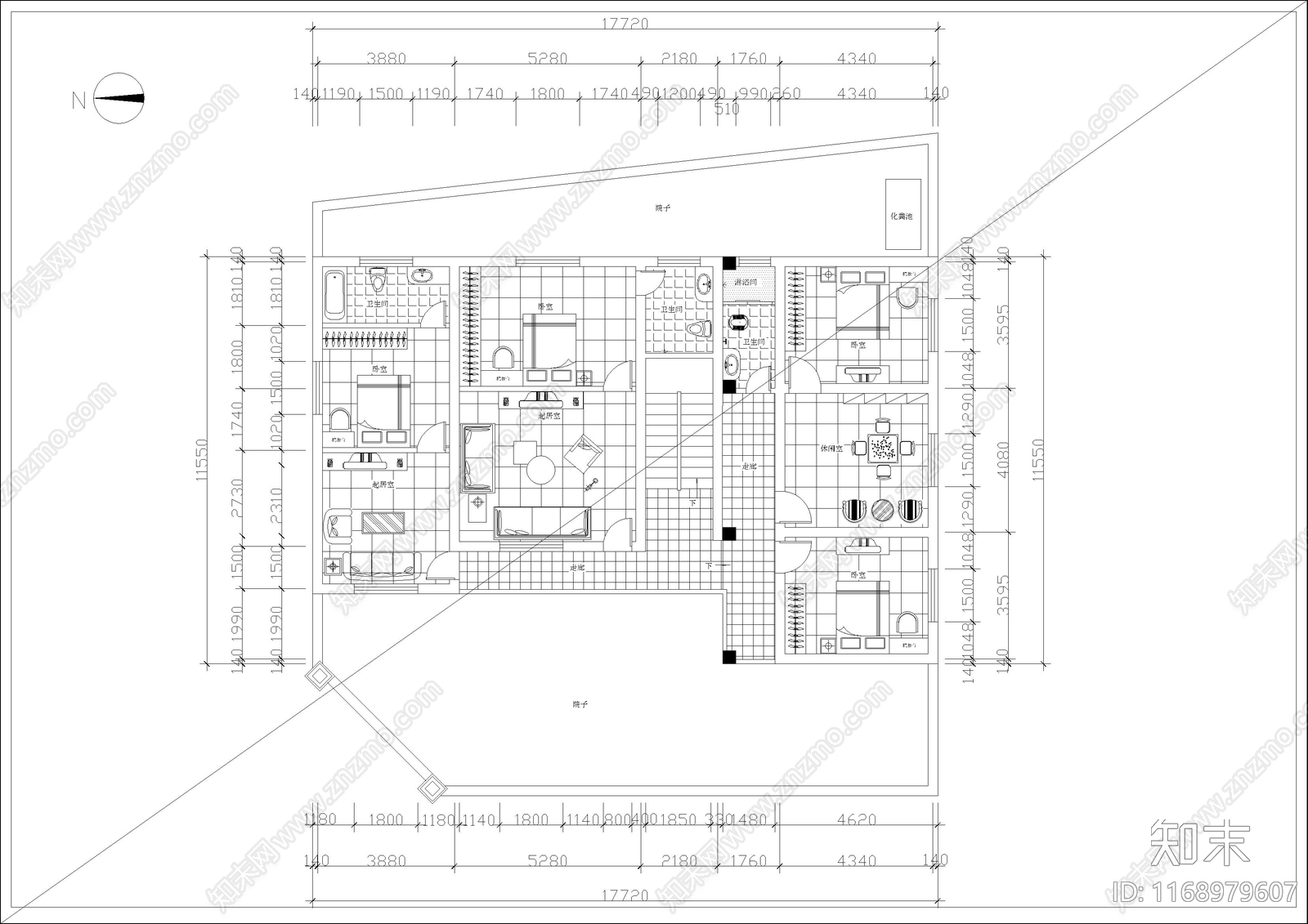 欧式简欧别墅建筑cad施工图下载【ID:1168979607】