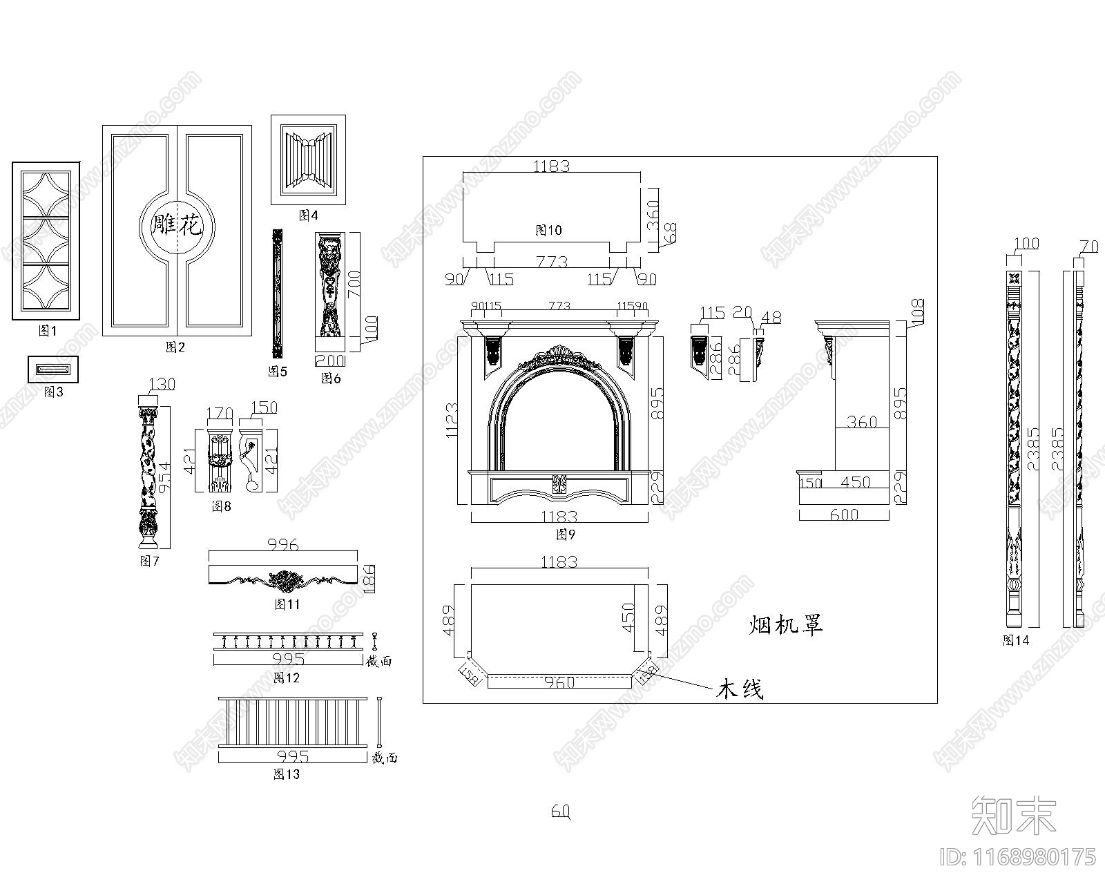 美式家具节点详图cad施工图下载【ID:1168980175】