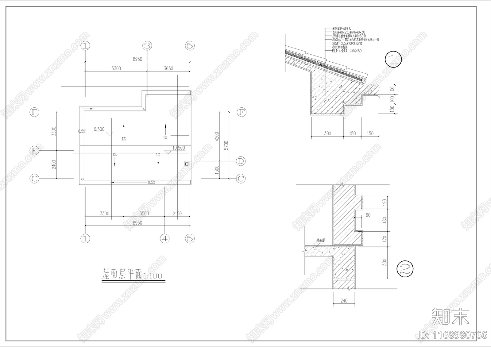 欧式别墅建筑cad施工图下载【ID:1168980766】