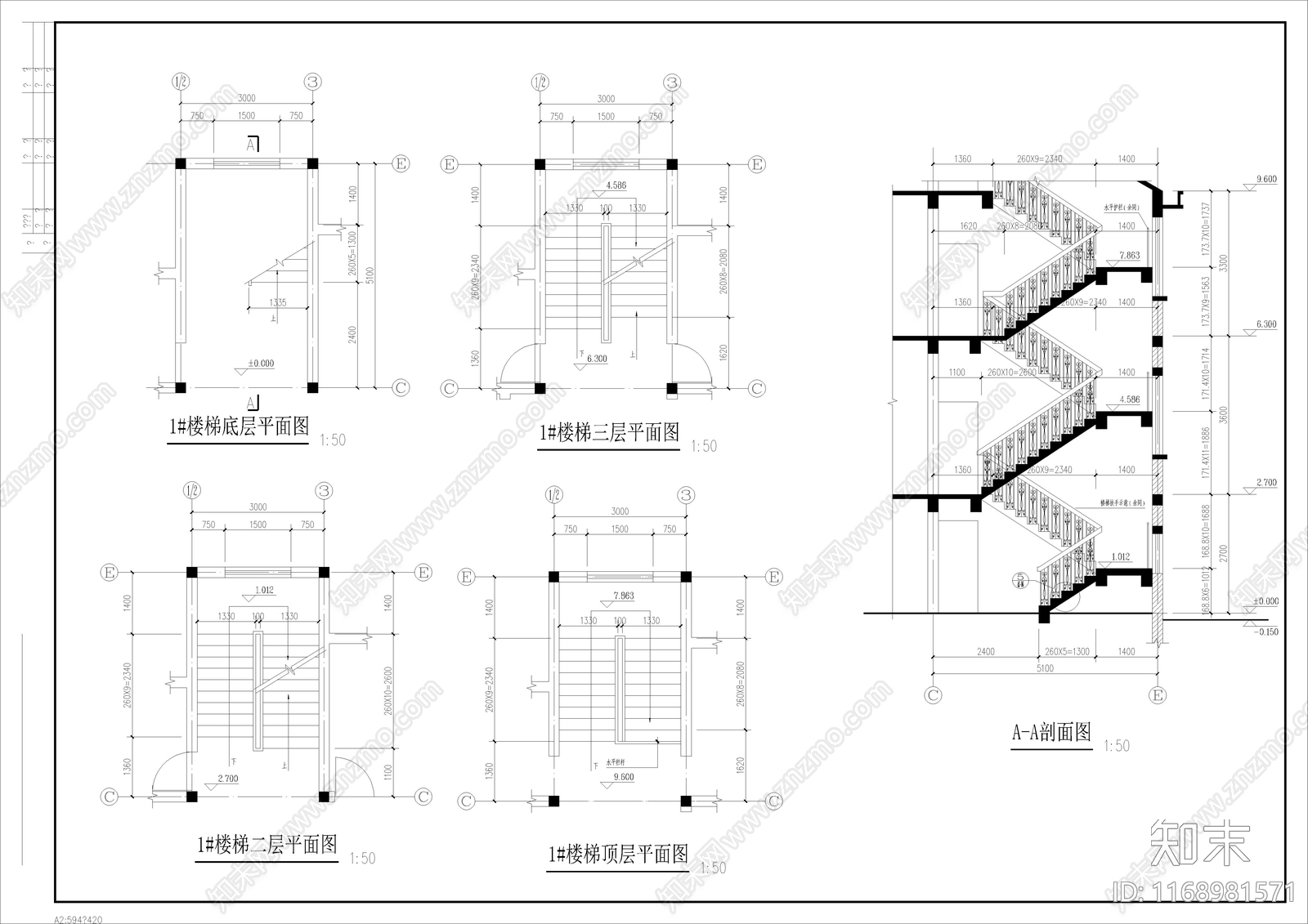 欧式别墅建筑cad施工图下载【ID:1168981571】