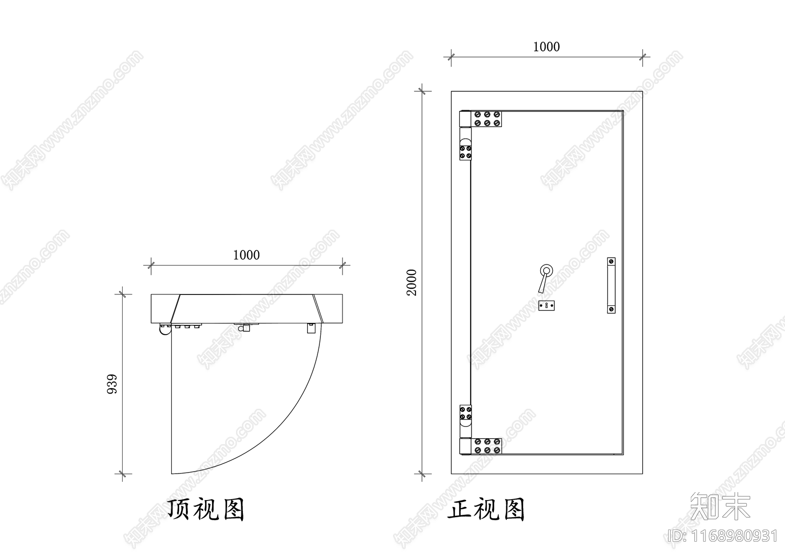 现代门cad施工图下载【ID:1168980931】