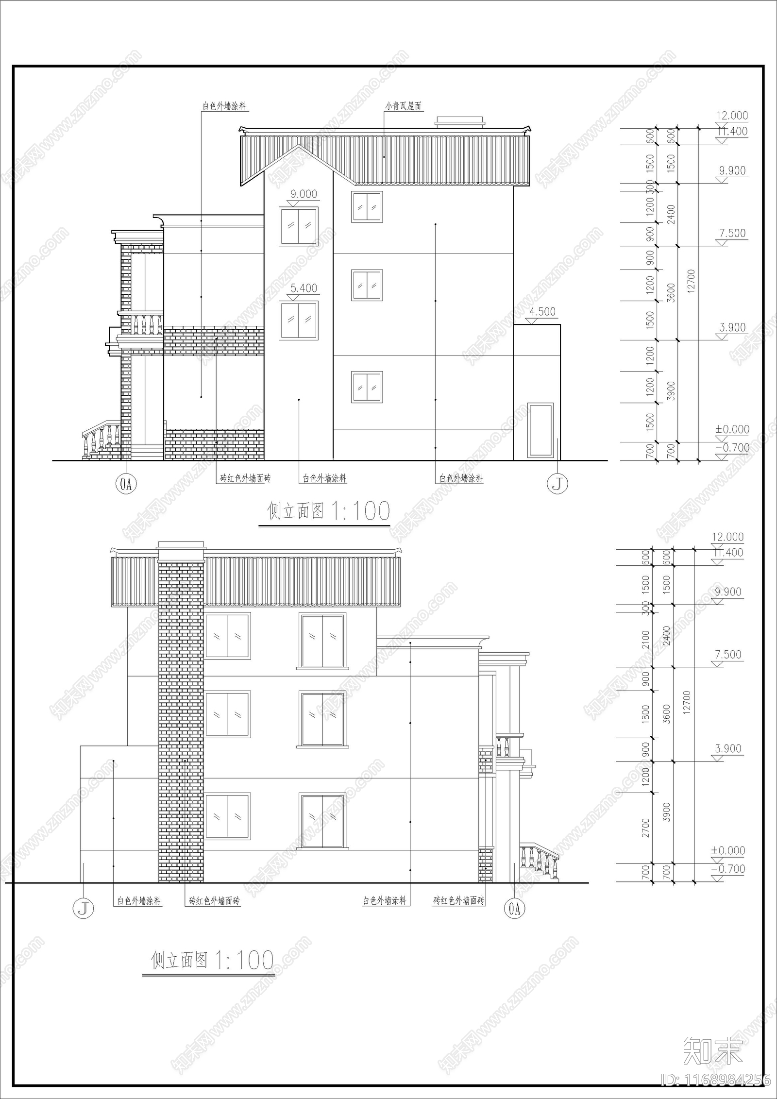 现代别墅建筑cad施工图下载【ID:1168984256】