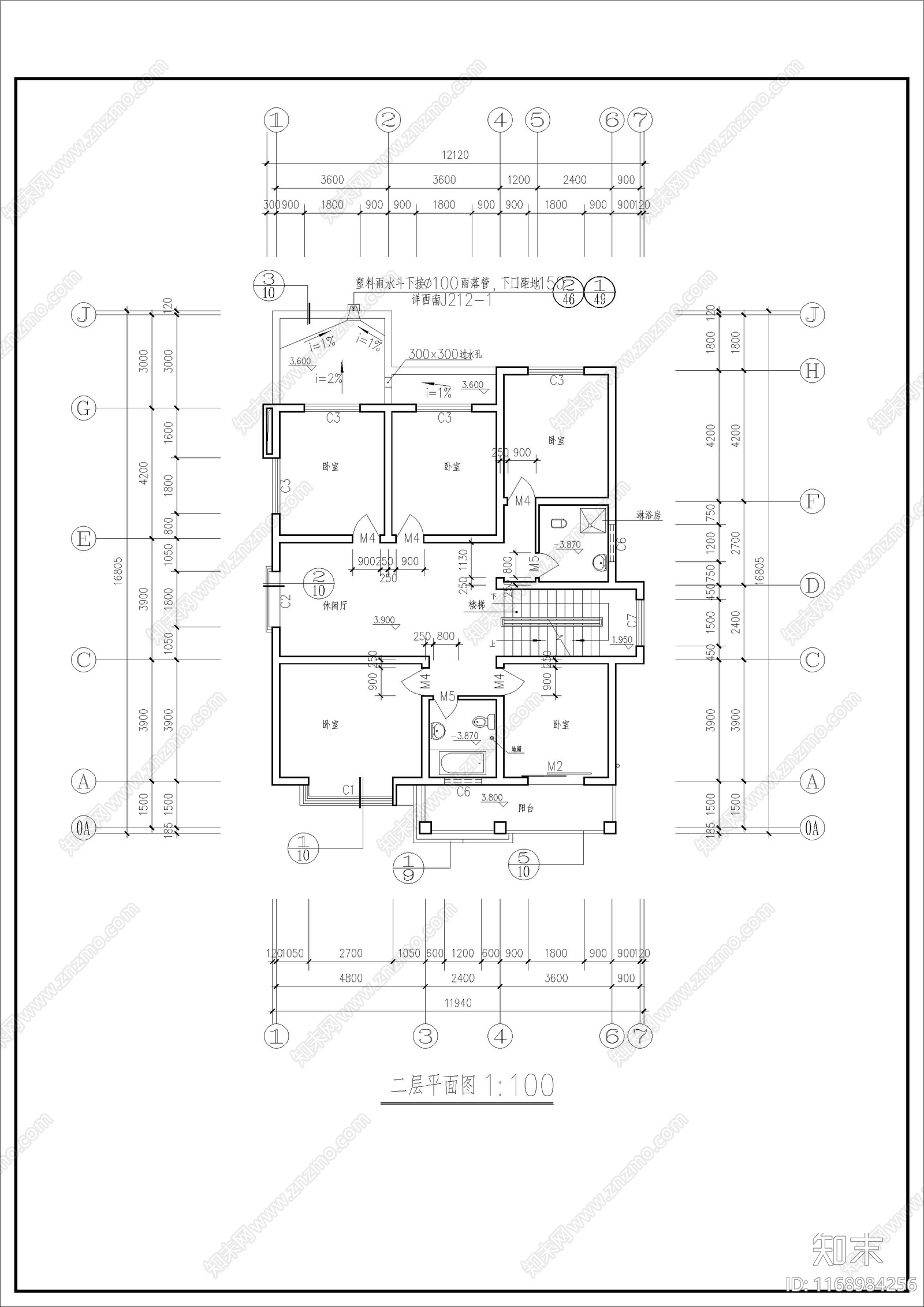 现代别墅建筑cad施工图下载【ID:1168984256】