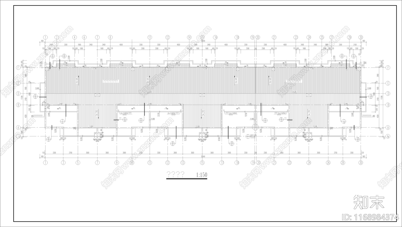 现代住宅楼建筑cad施工图下载【ID:1168984374】