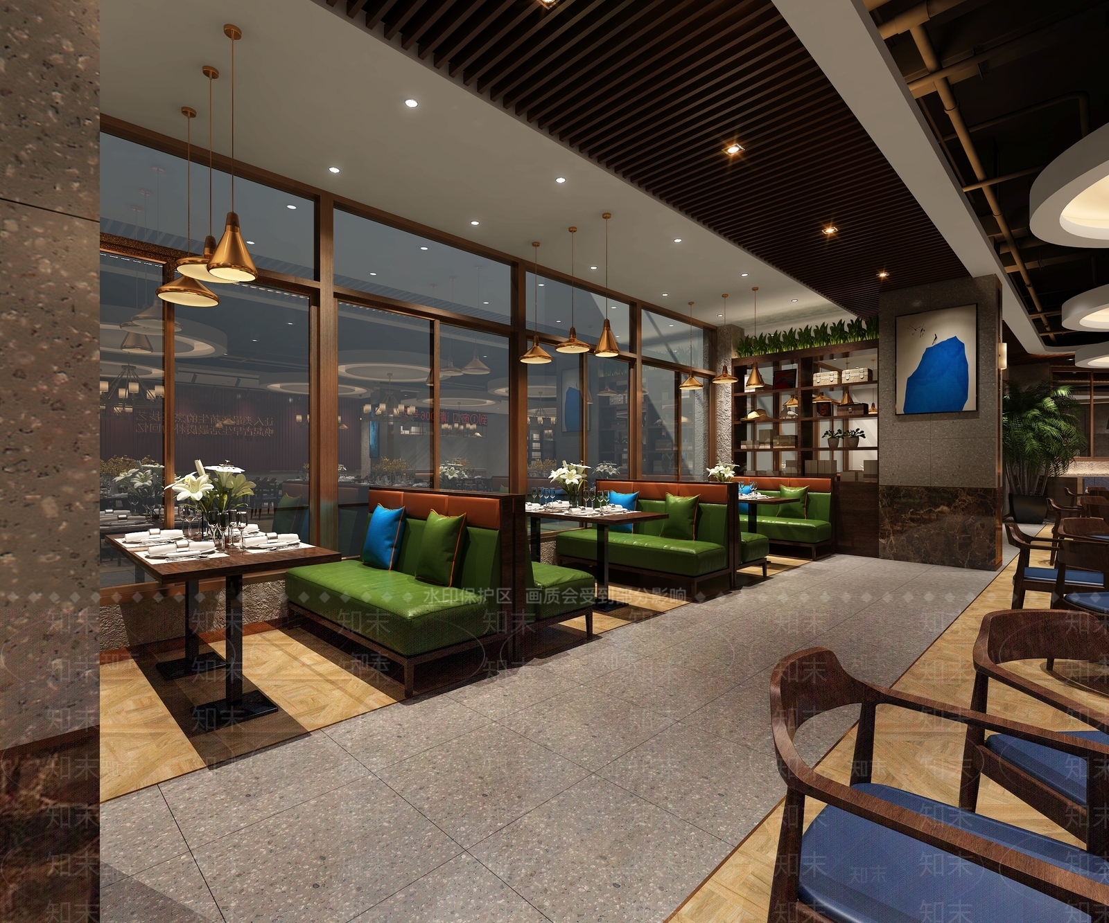 现代简约中餐厅3D模型下载【ID:1168984752】