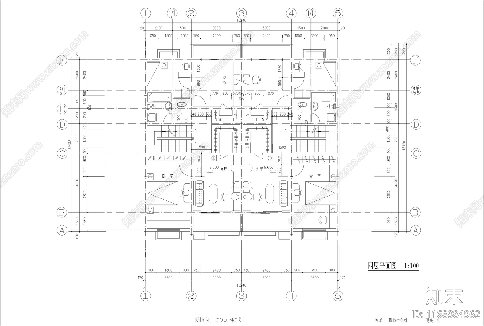 简欧别墅建筑cad施工图下载【ID:1168984962】