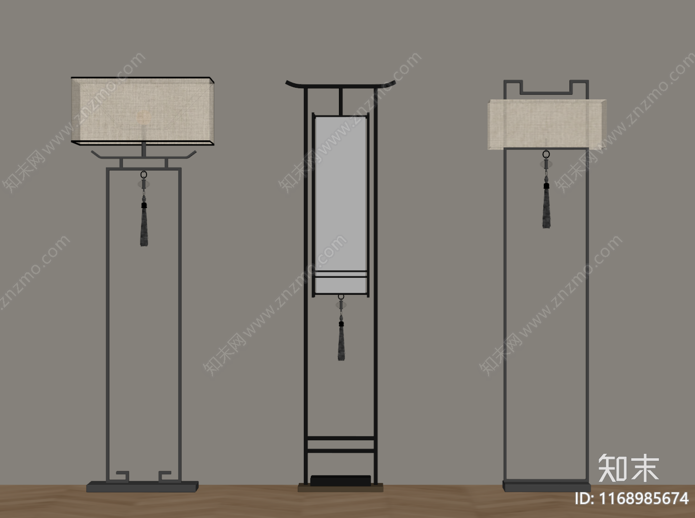 新中式落地灯SU模型下载【ID:1168985674】
