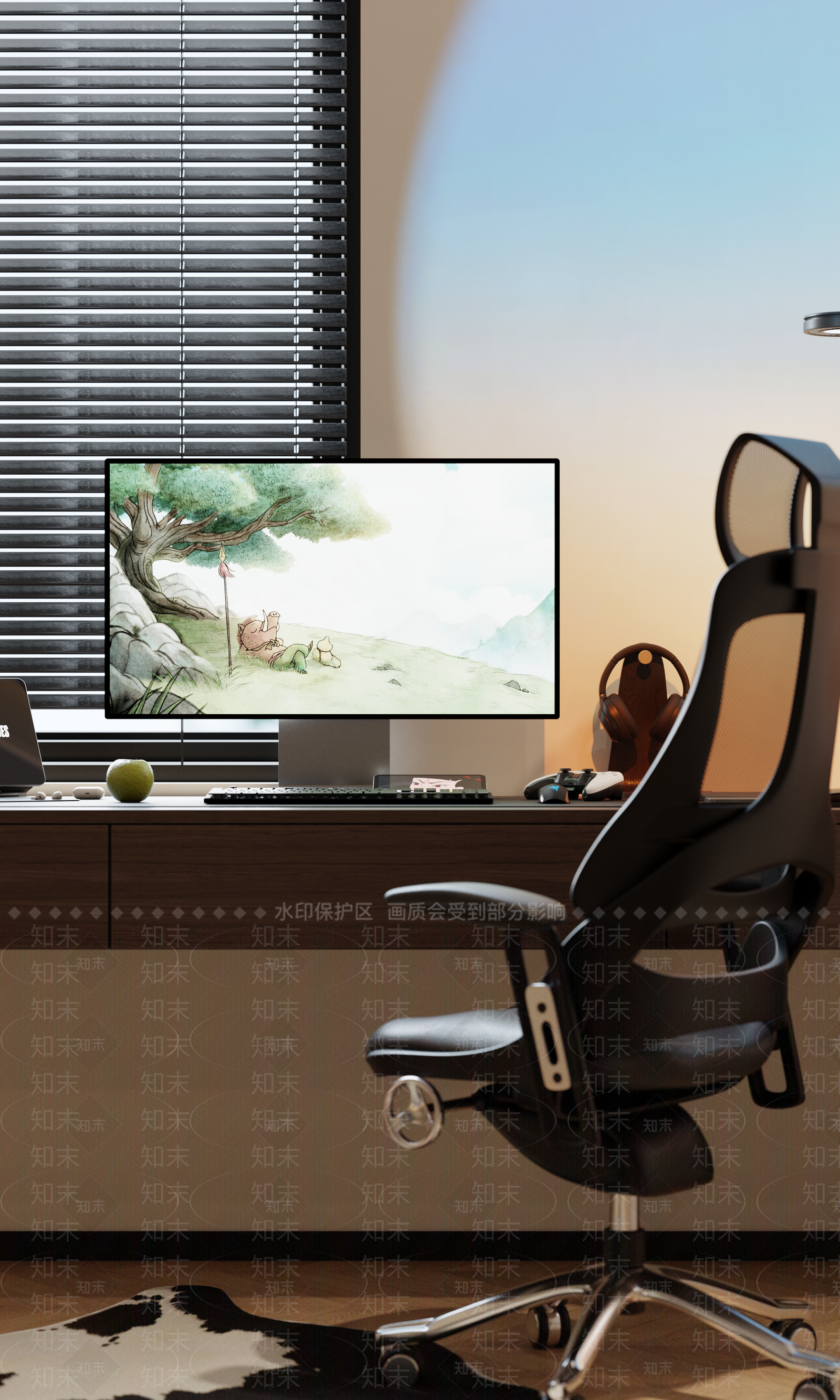 现代书房3D模型下载【ID:1168985934】