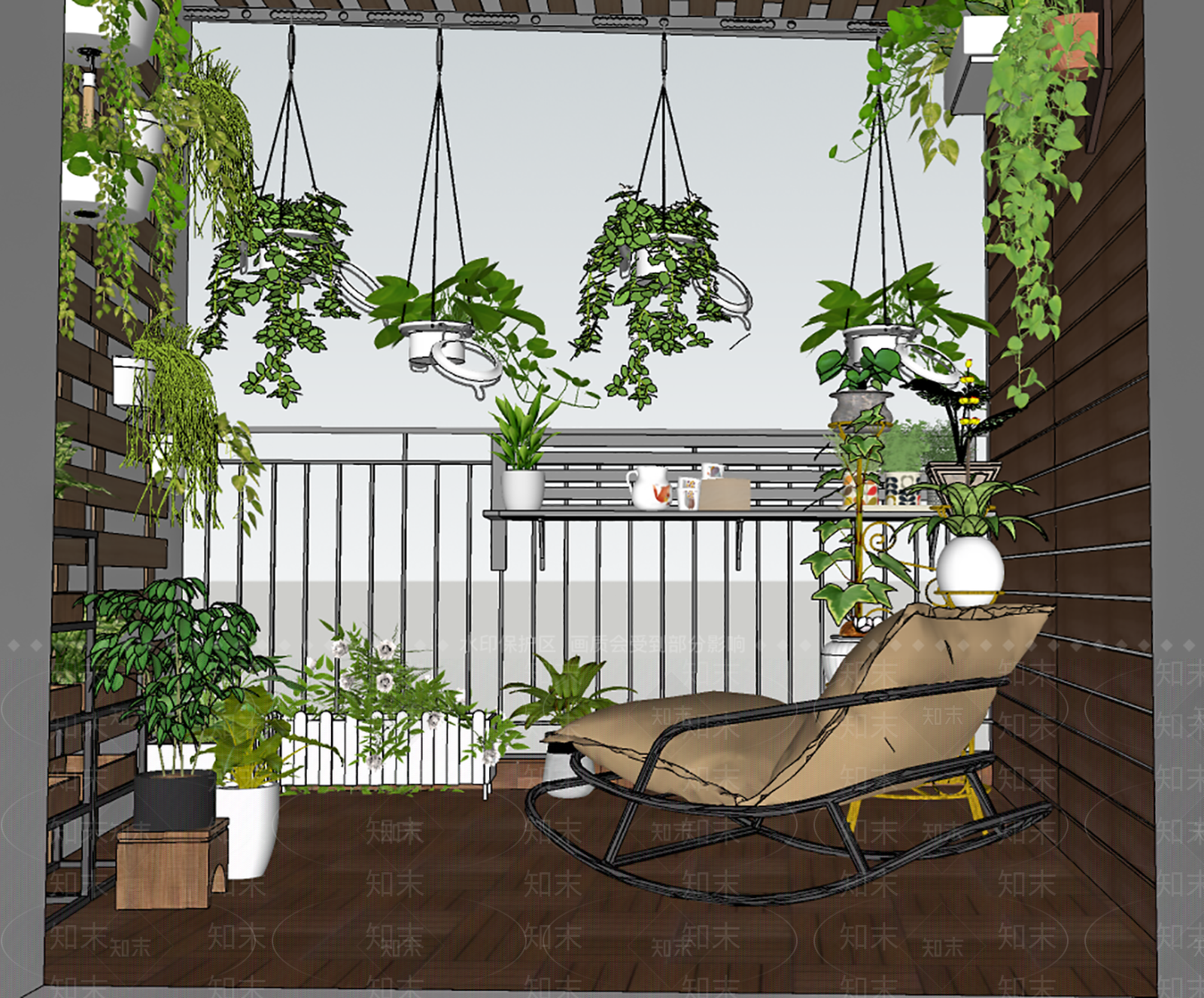 现代屋顶花园SU模型下载【ID:1168988192】