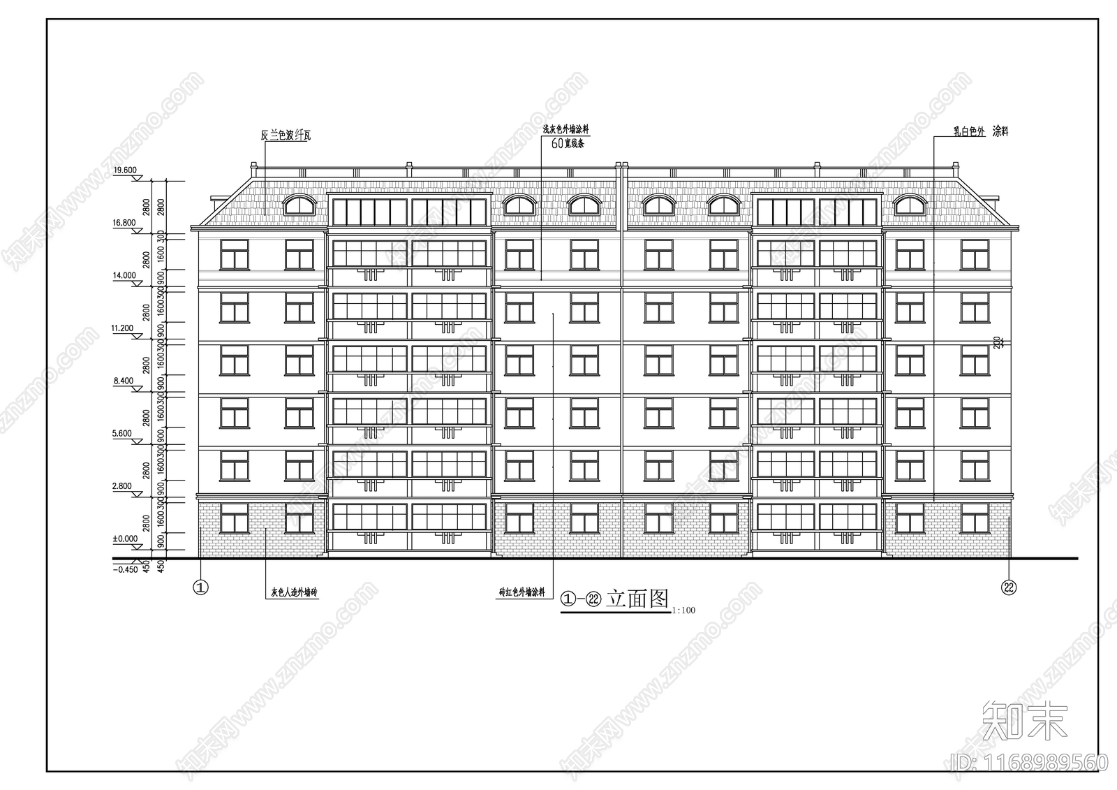 现代住宅楼建筑cad施工图下载【ID:1168989560】