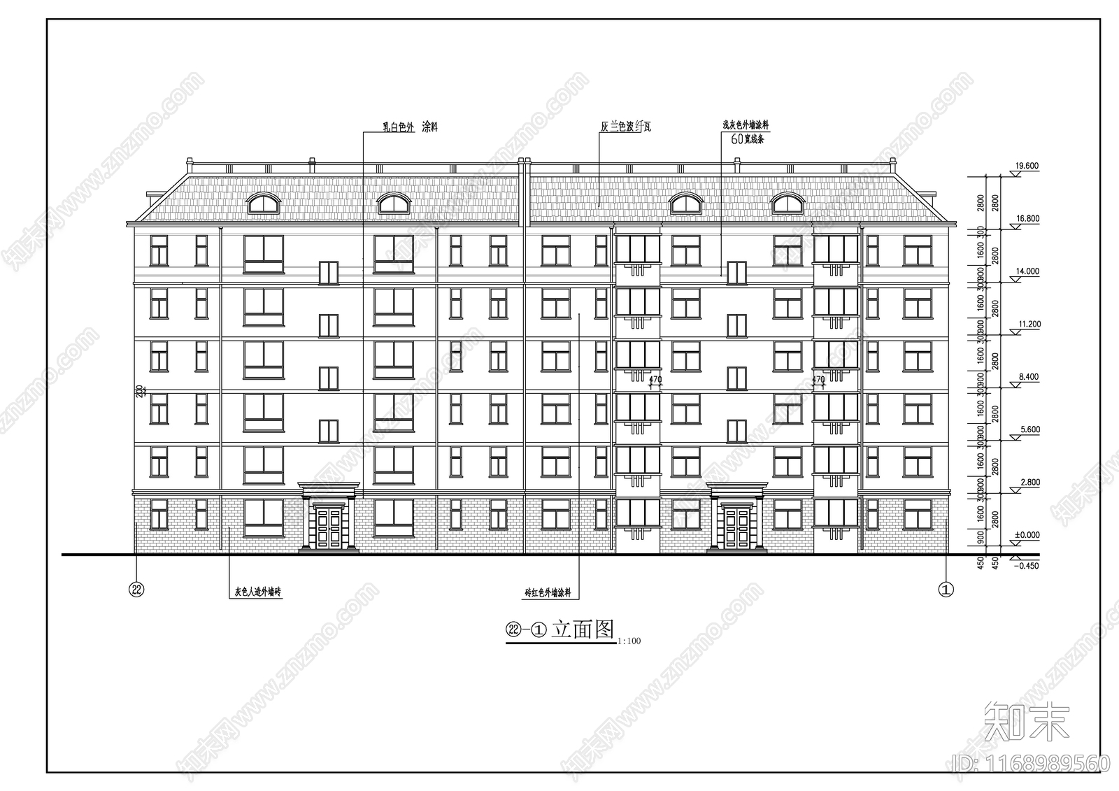 现代住宅楼建筑cad施工图下载【ID:1168989560】