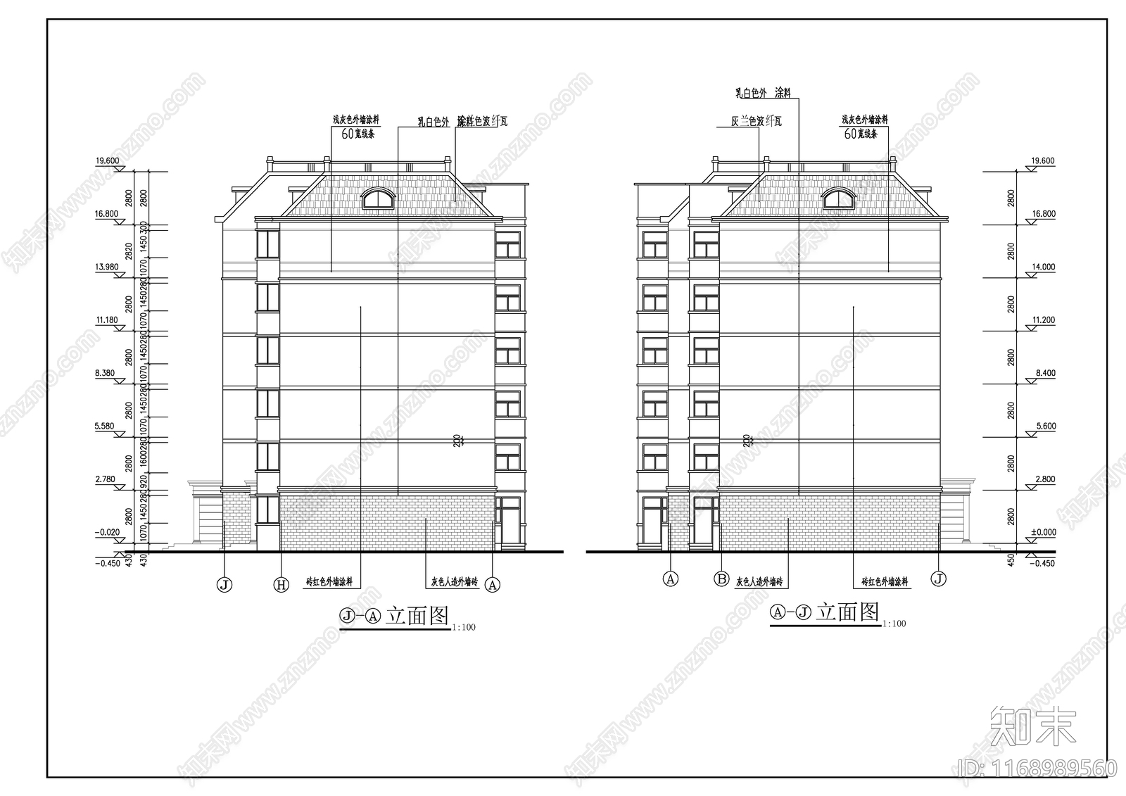 现代住宅楼建筑cad施工图下载【ID:1168989560】