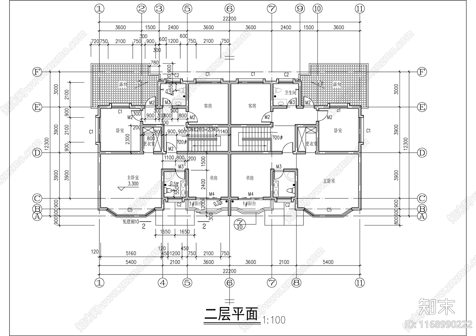 现代别墅建筑cad施工图下载【ID:1168990222】