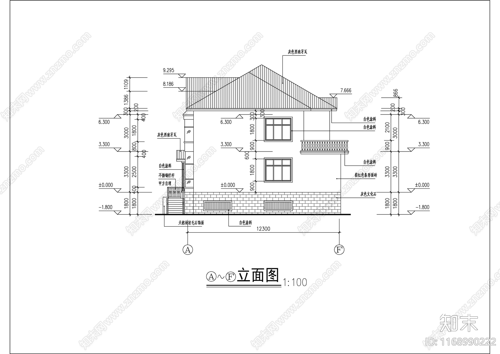 现代别墅建筑cad施工图下载【ID:1168990222】