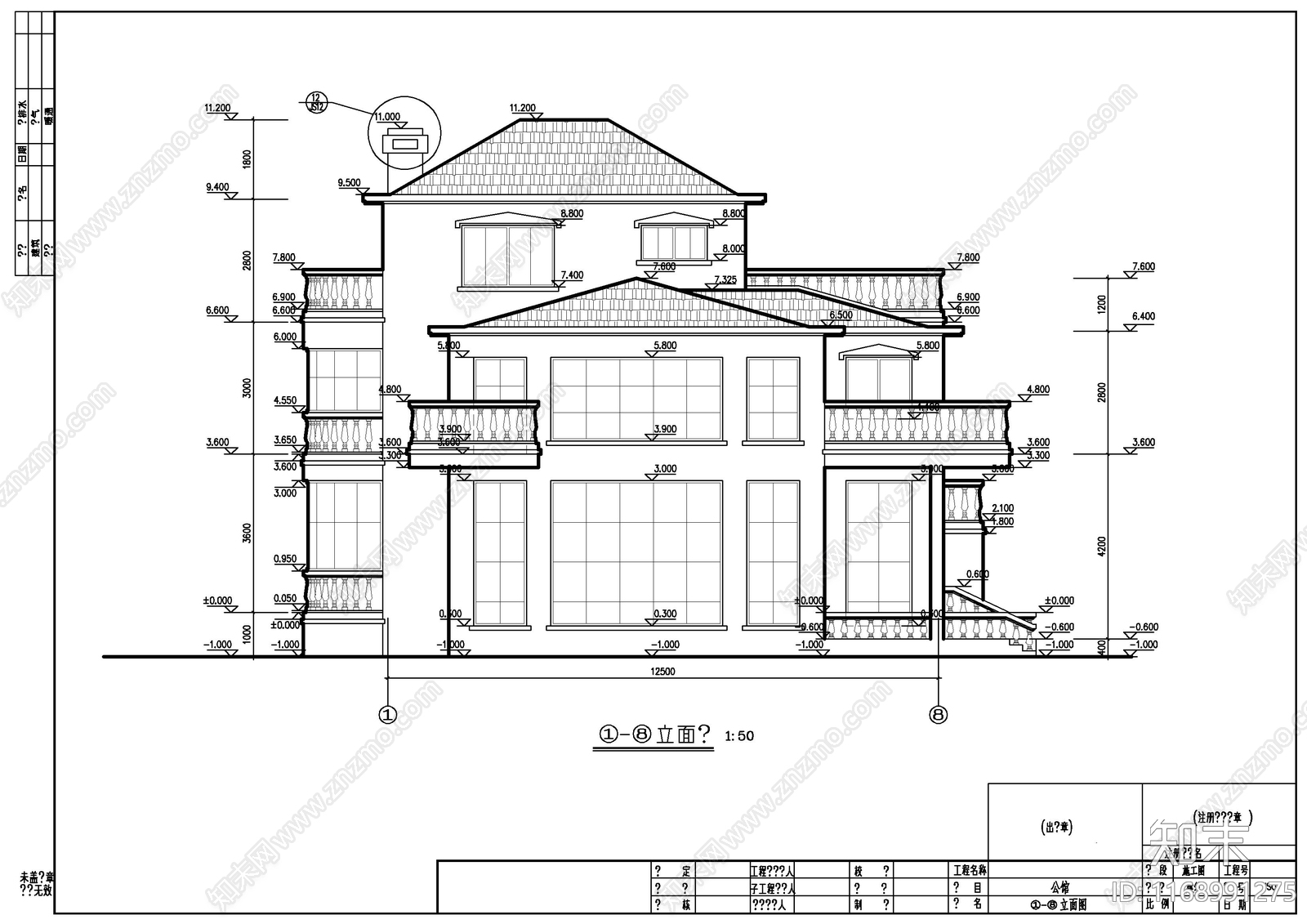 现代别墅建筑cad施工图下载【ID:1168991275】