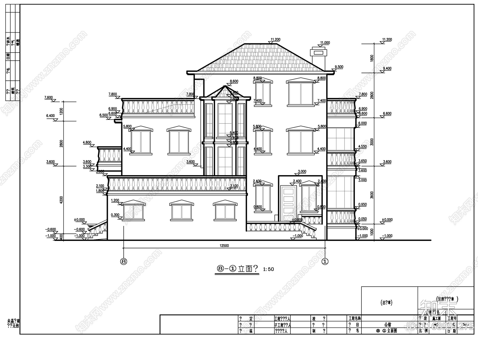 现代别墅建筑cad施工图下载【ID:1168991275】