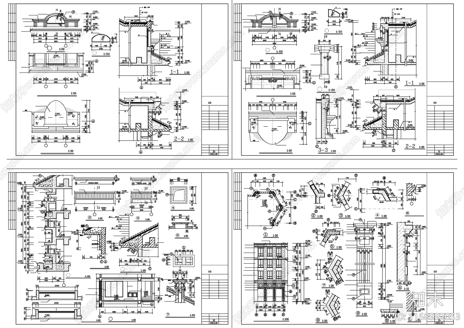 现代住宅楼建筑cad施工图下载【ID:1168992053】