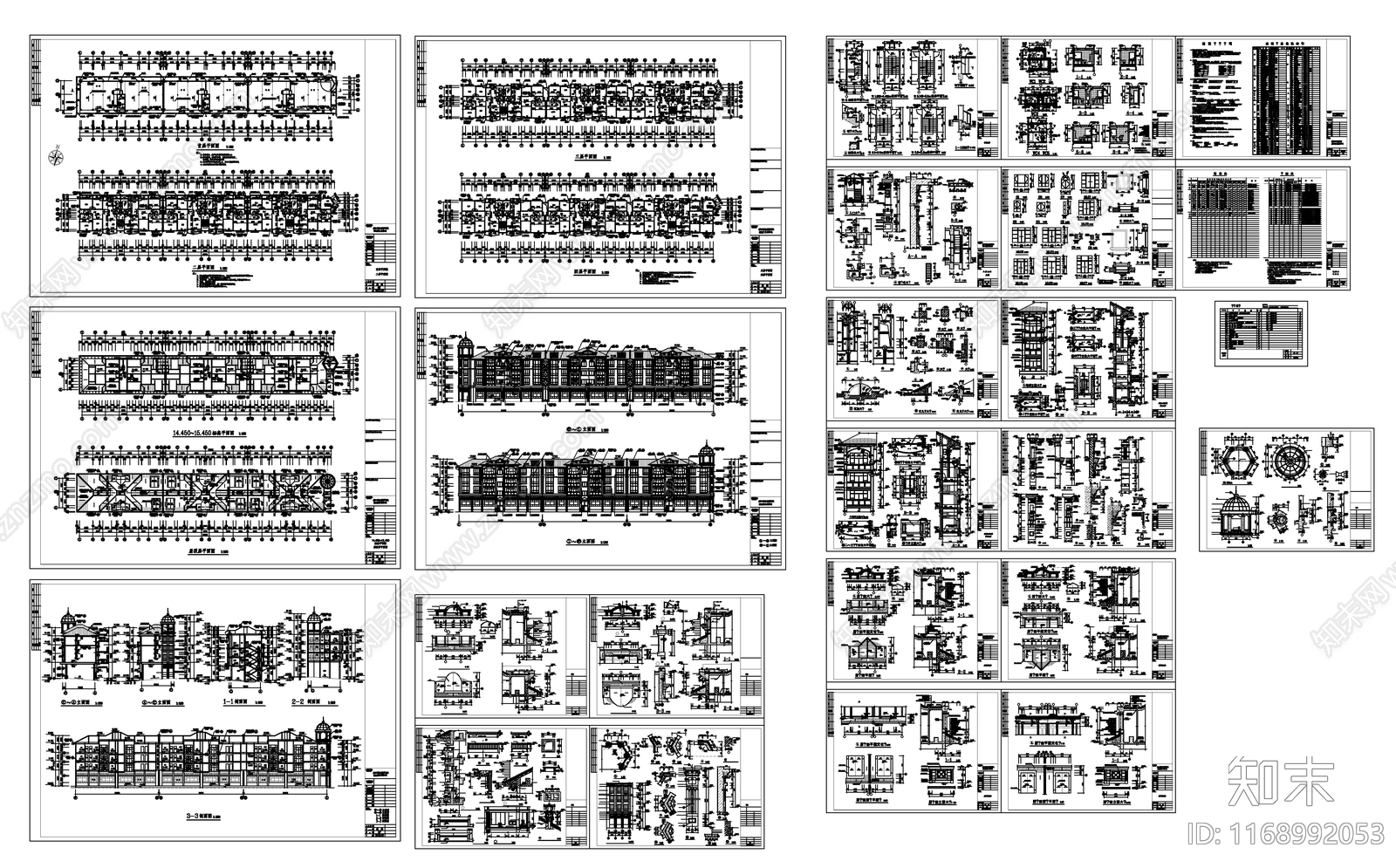 现代住宅楼建筑cad施工图下载【ID:1168992053】