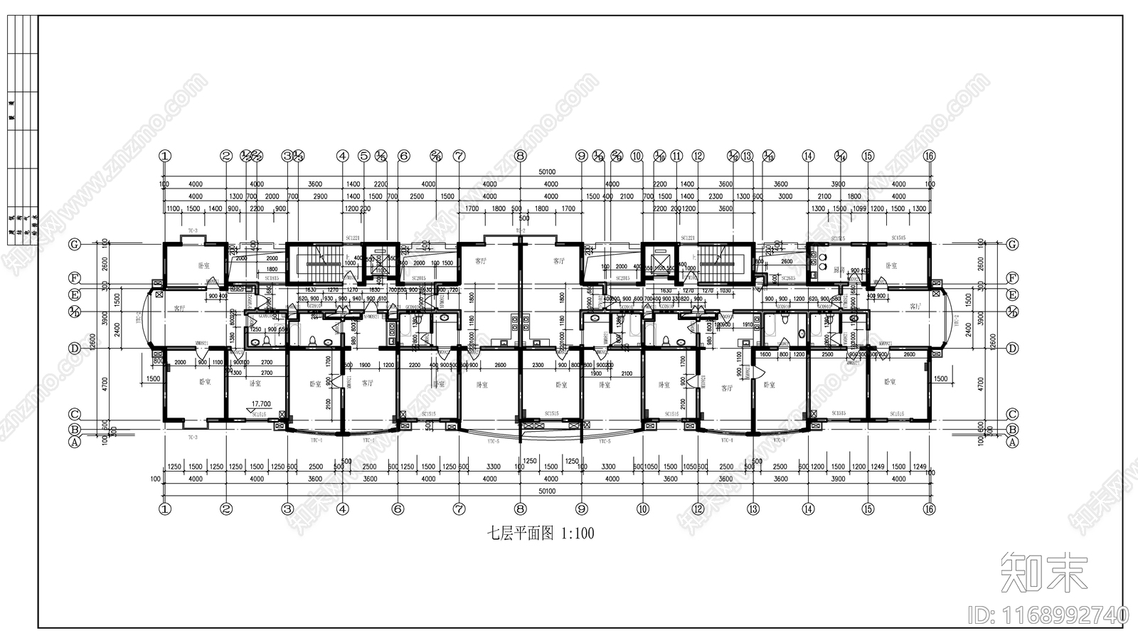 现代住宅楼建筑cad施工图下载【ID:1168992740】