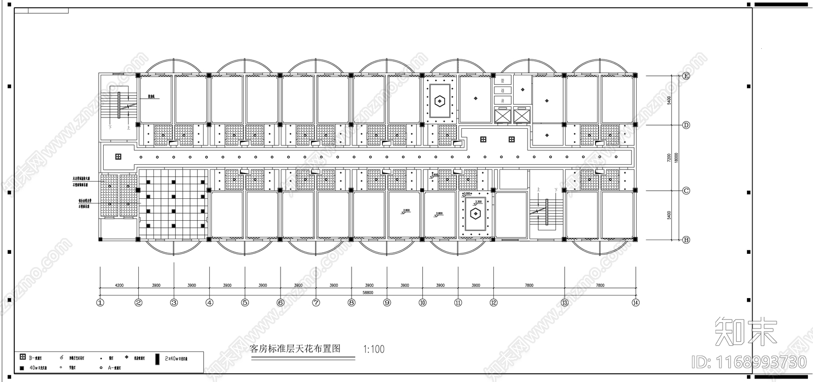 现代新中式酒店cad施工图下载【ID:1168993730】