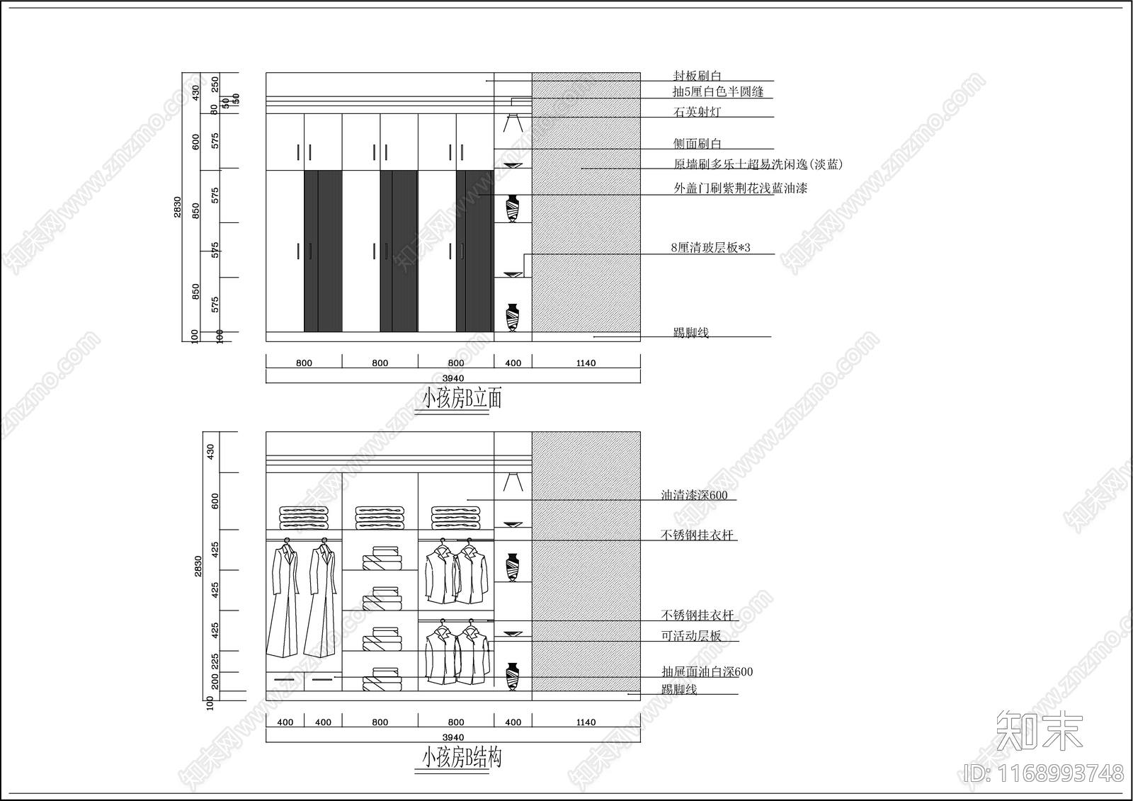 现代新中式整体家装空间cad施工图下载【ID:1168993748】