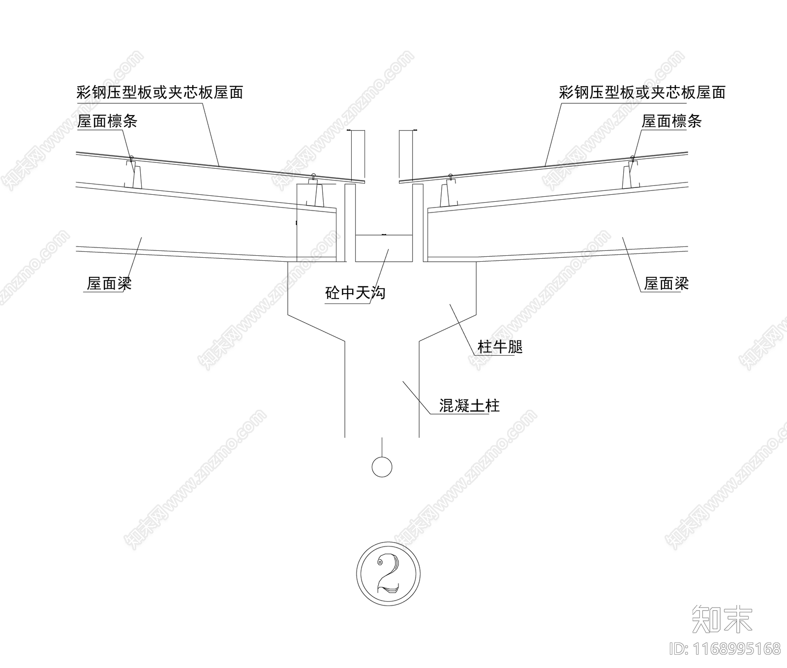 现代新中式建筑工程节点cad施工图下载【ID:1168995168】