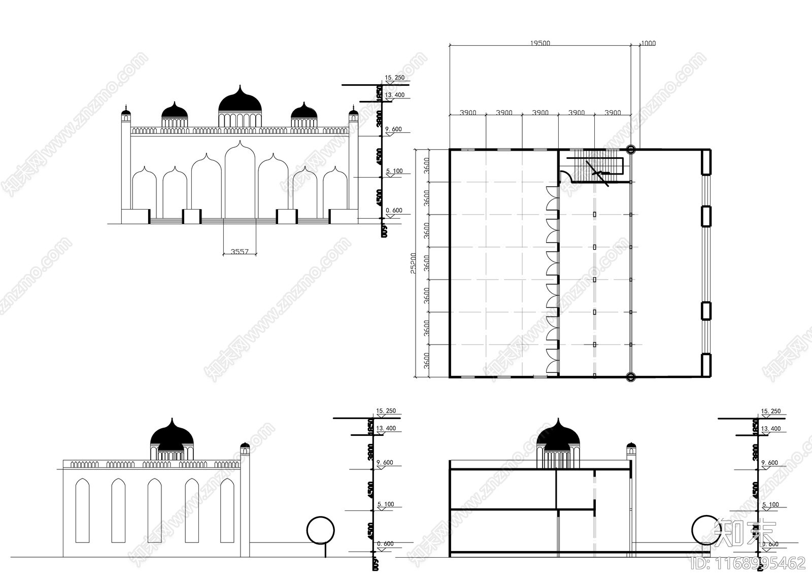 现代新中式产业园建筑cad施工图下载【ID:1168995462】