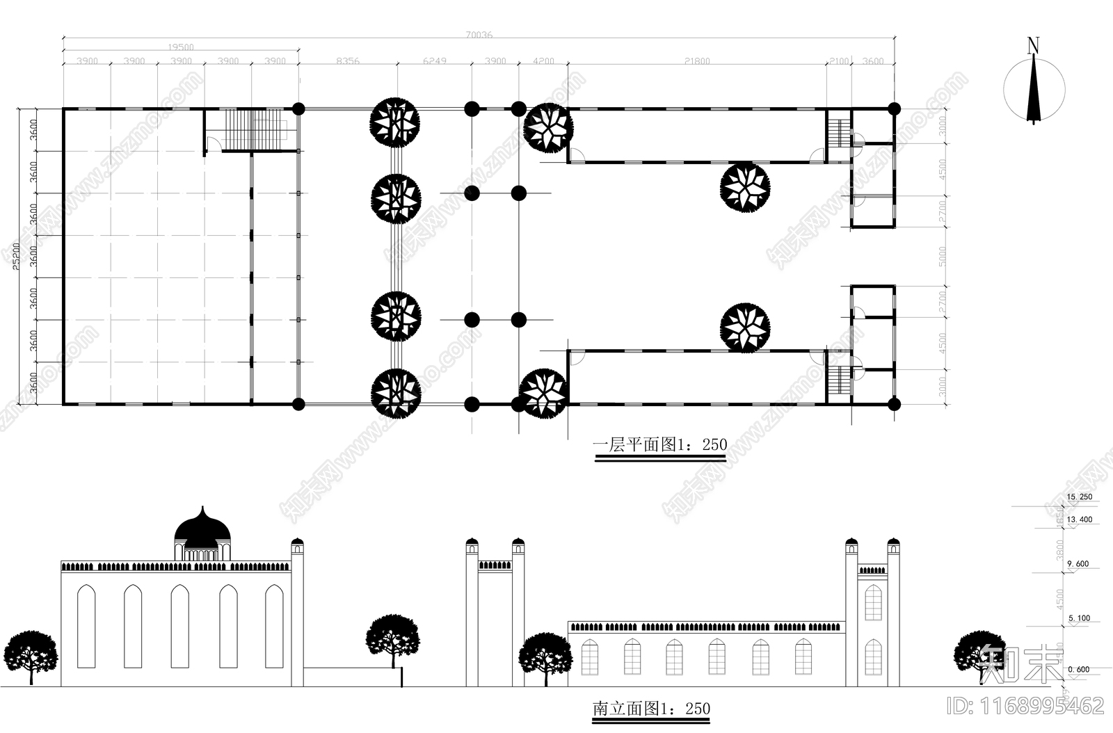 现代新中式产业园建筑cad施工图下载【ID:1168995462】