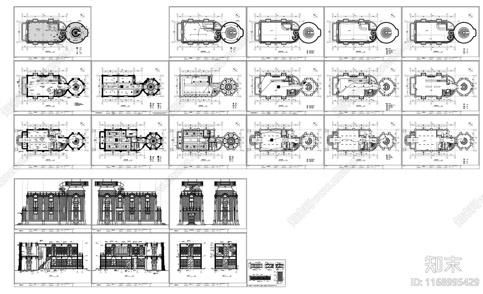 现代新中式产业园建筑cad施工图下载【ID:1168995429】