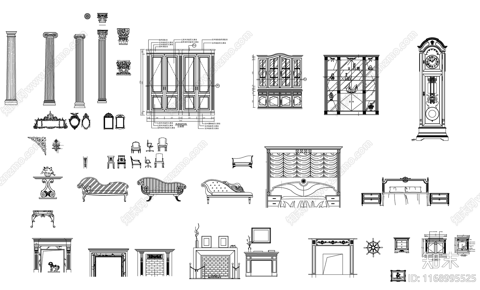 现代新中式地面拼花施工图下载【ID:1168995525】