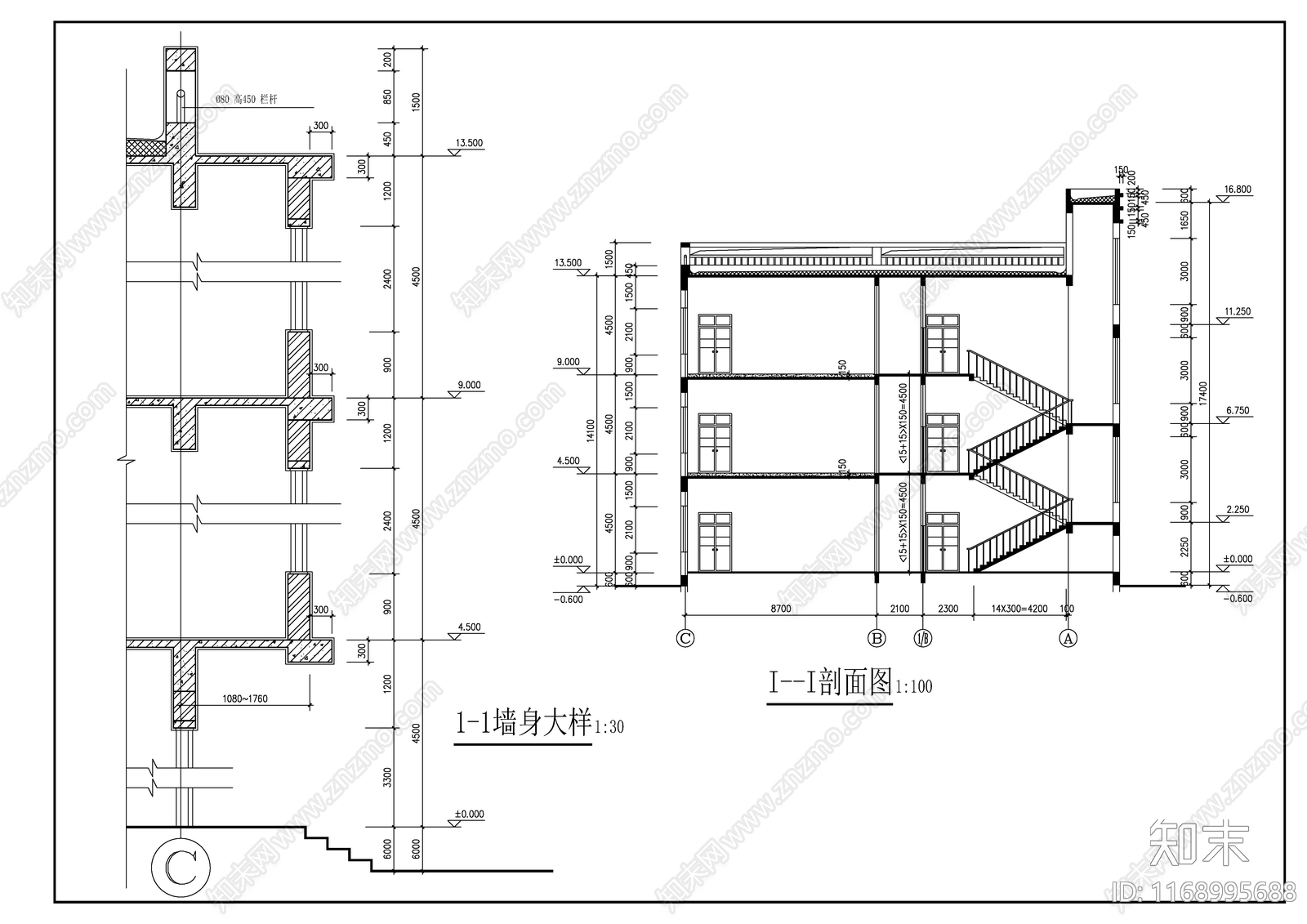 现代新中式产业园建筑cad施工图下载【ID:1168995688】