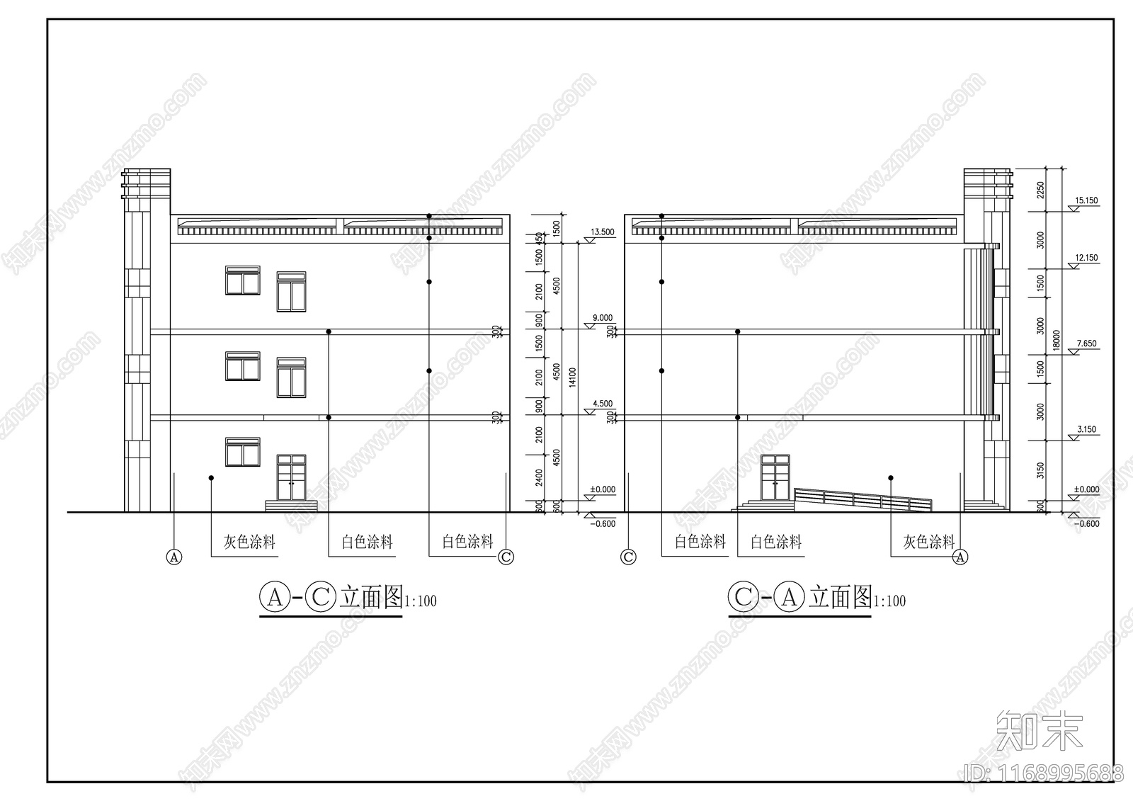 现代新中式产业园建筑cad施工图下载【ID:1168995688】