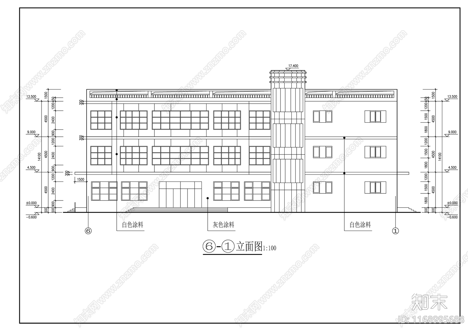 现代新中式产业园建筑cad施工图下载【ID:1168995688】