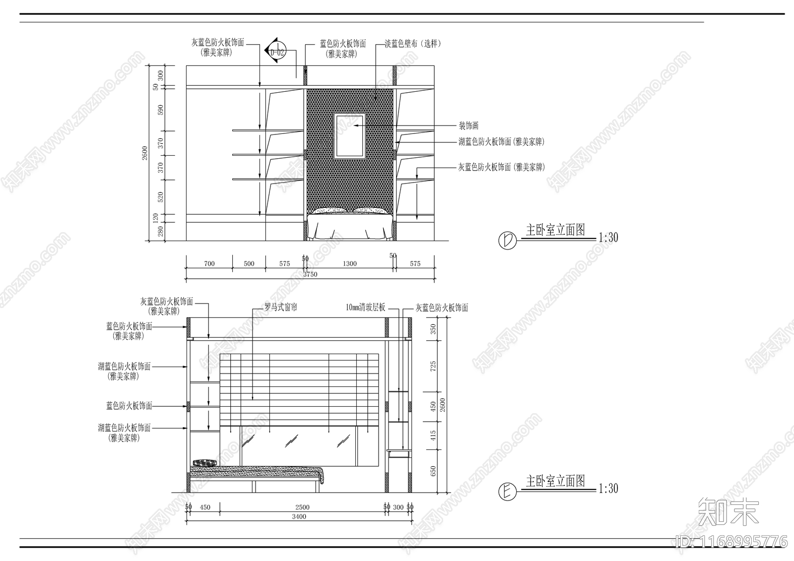 现代新中式整体家装空间cad施工图下载【ID:1168995776】