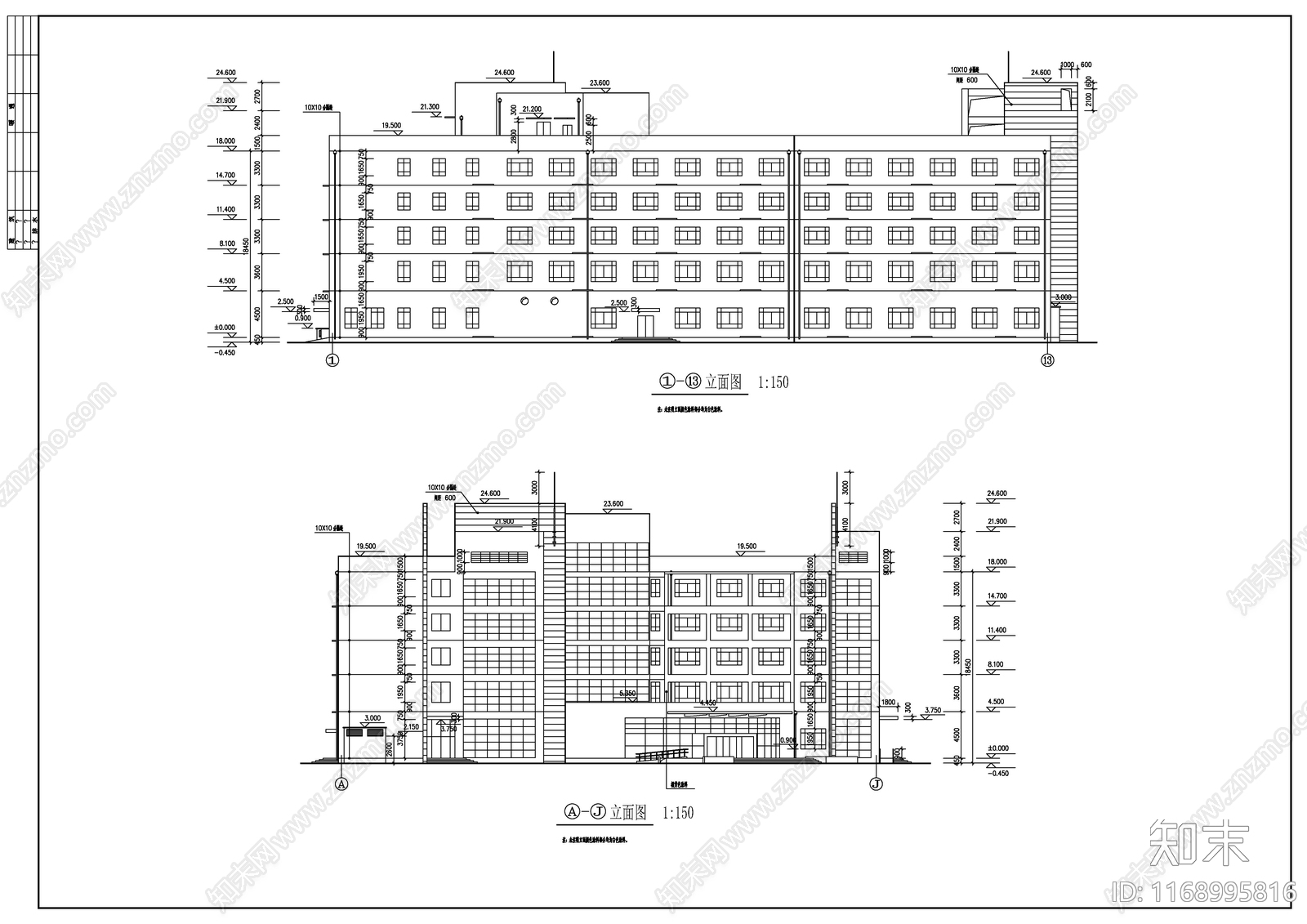 现代新中式产业园建筑cad施工图下载【ID:1168995816】