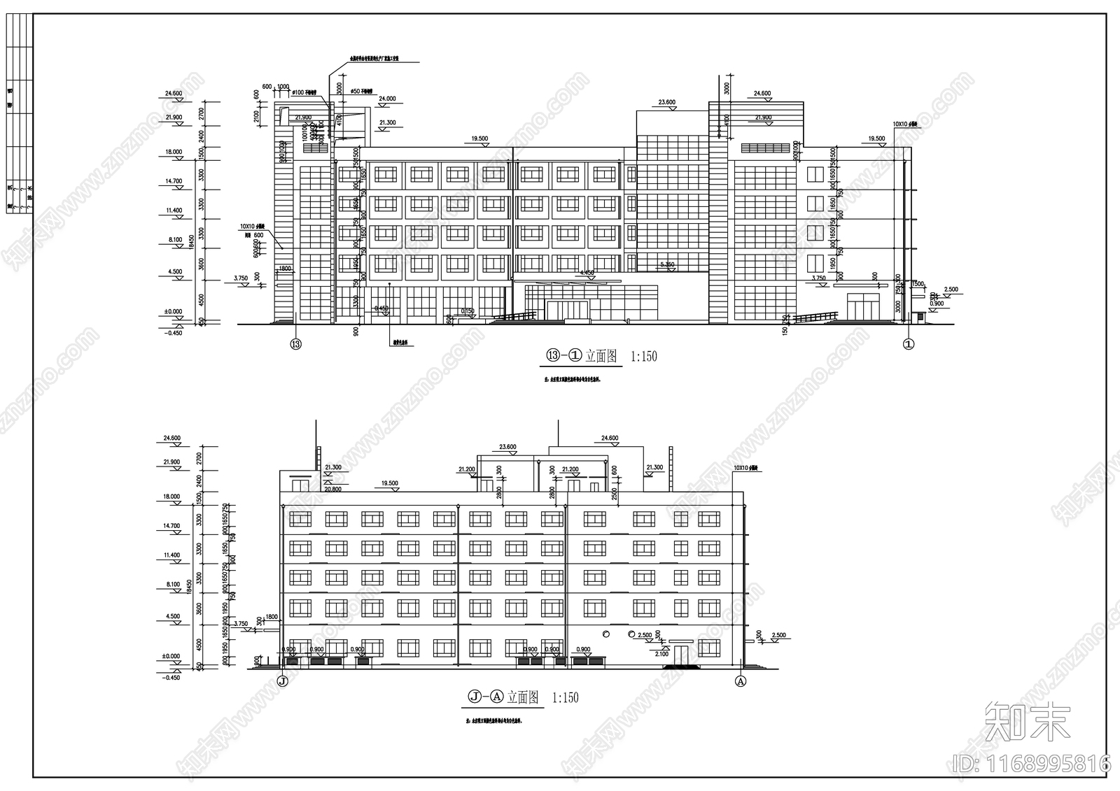 现代新中式产业园建筑cad施工图下载【ID:1168995816】