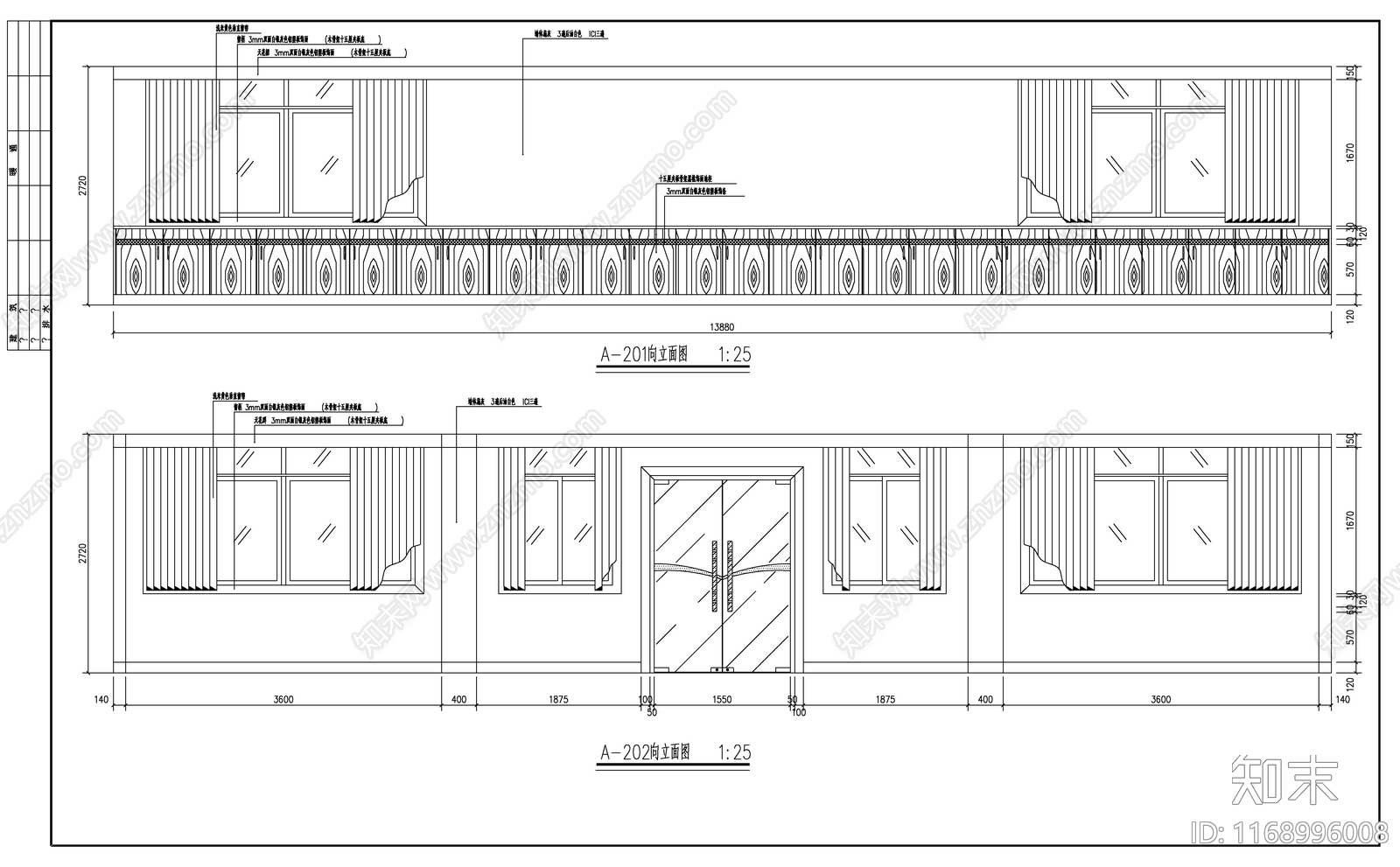 现代新中式办公室cad施工图下载【ID:1168996008】