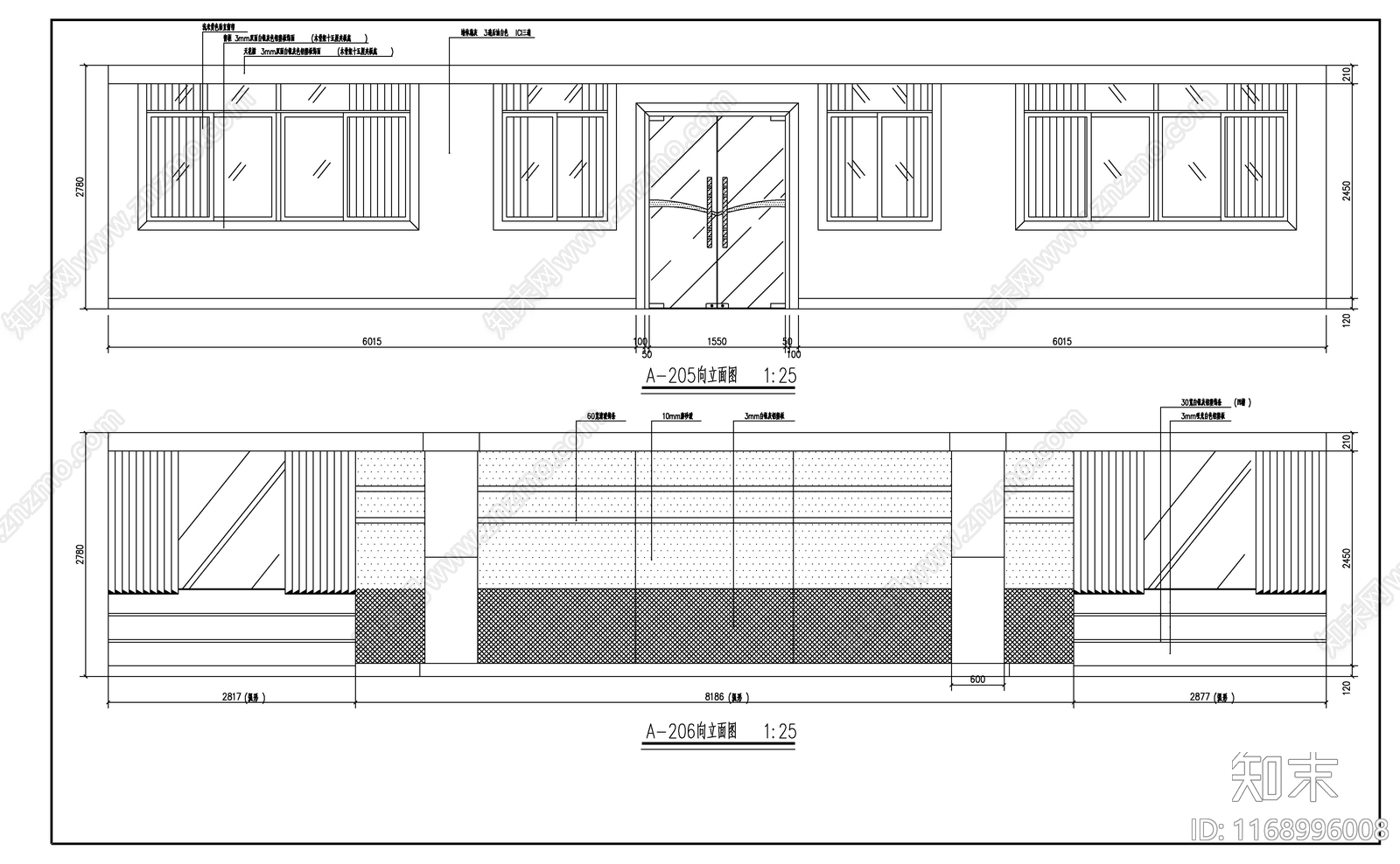 现代新中式办公室cad施工图下载【ID:1168996008】