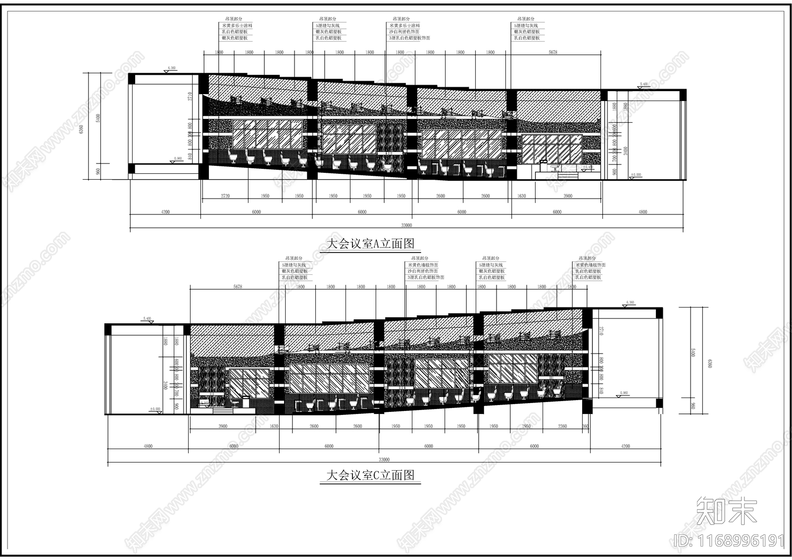 现代新中式会议中心建筑施工图下载【ID:1168996191】