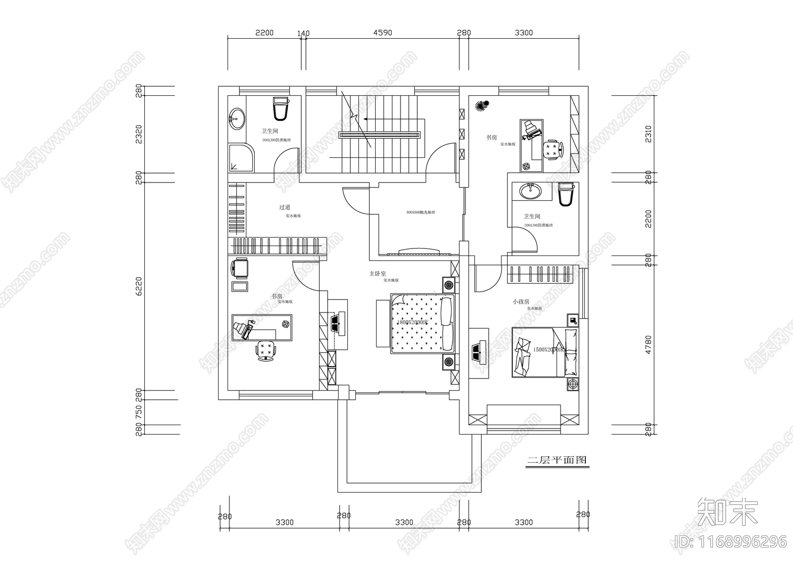 现代新中式整体家装空间cad施工图下载【ID:1168996296】