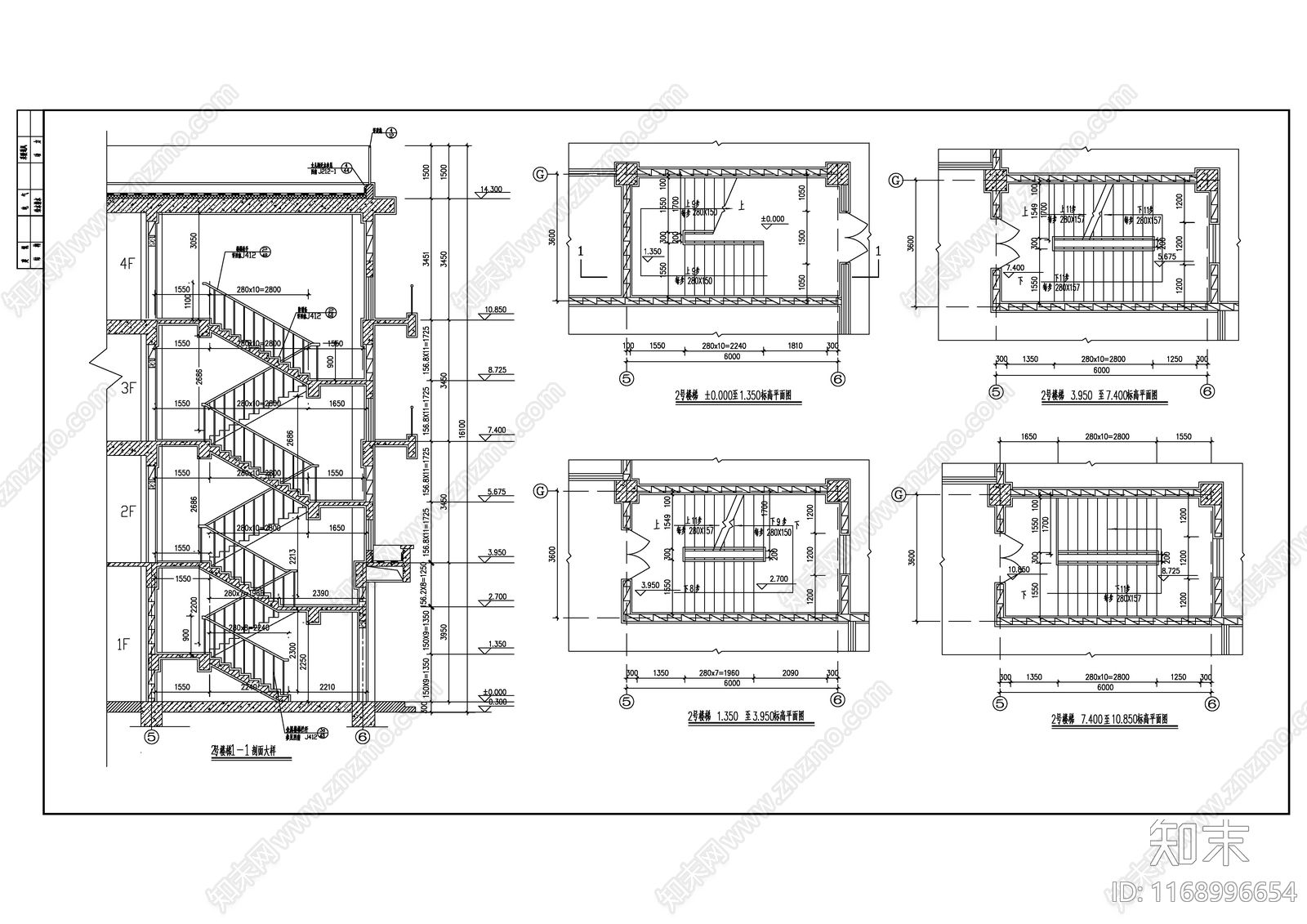 现代新中式住宅楼建筑cad施工图下载【ID:1168996654】