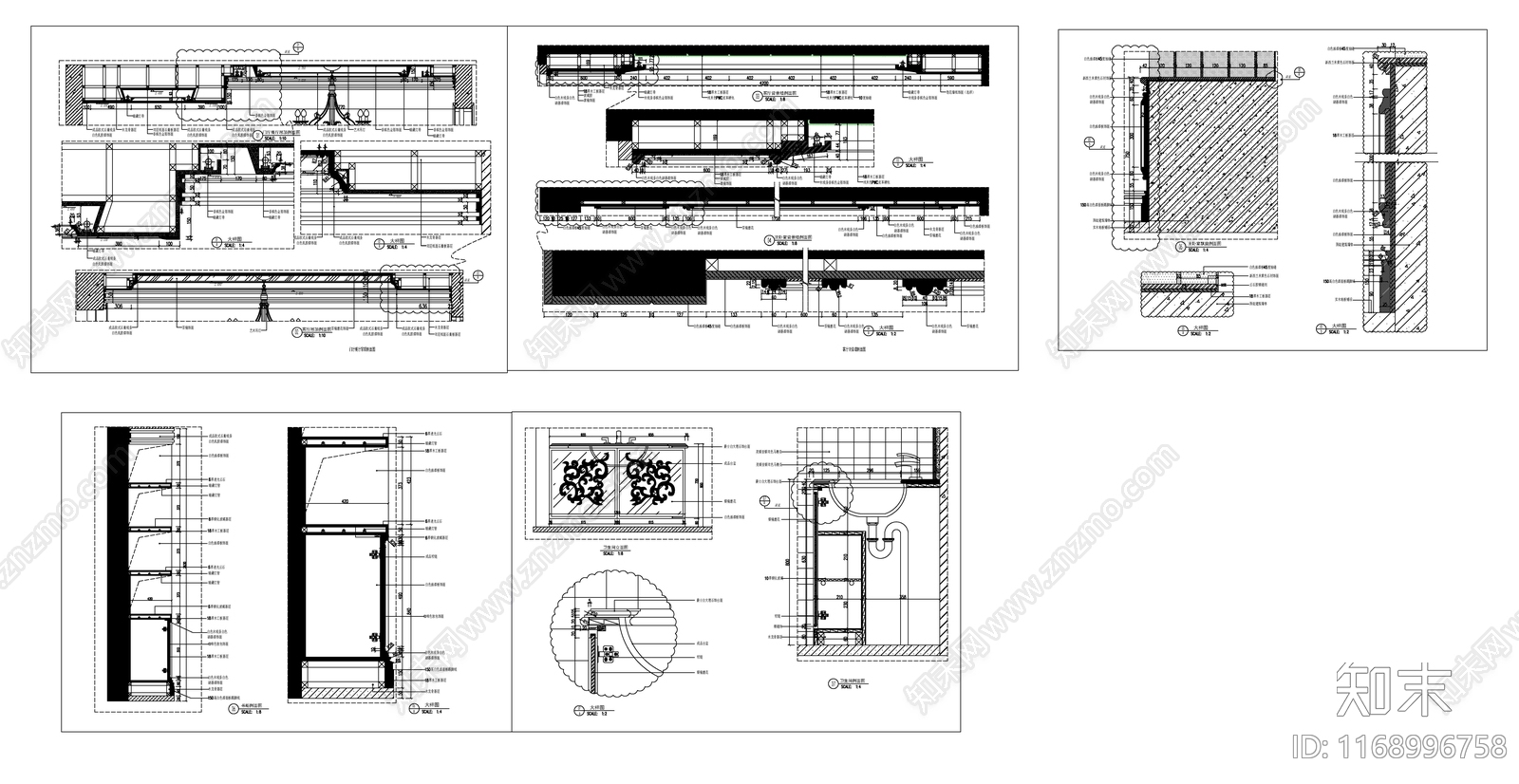 现代欧式整体家装空间施工图下载【ID:1168996758】