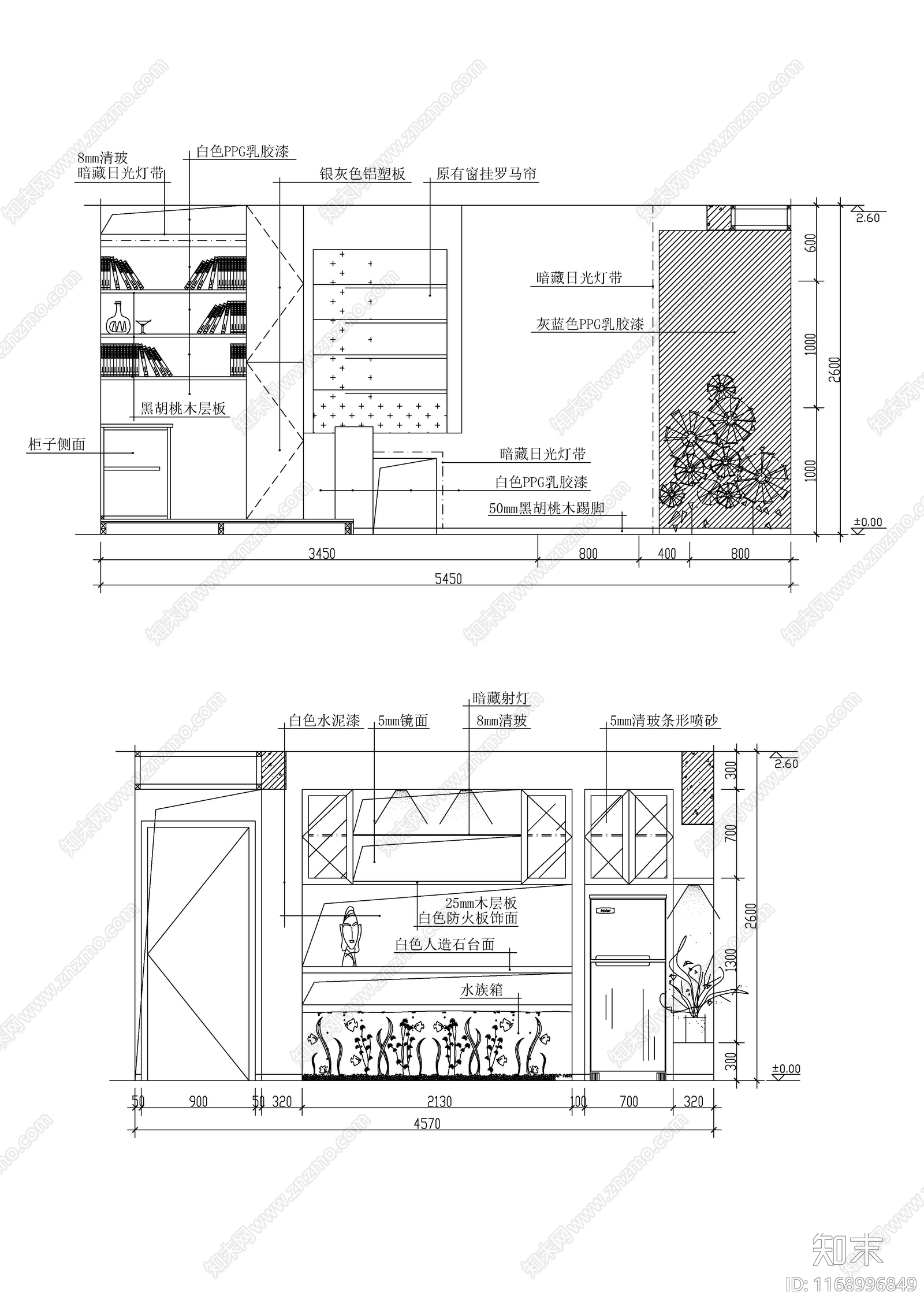 现代新中式客厅施工图下载【ID:1168996849】