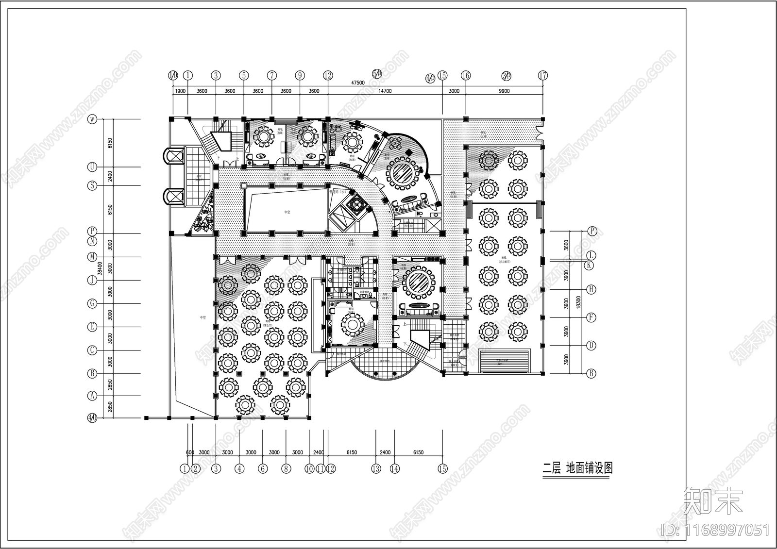 现代新中式酒店cad施工图下载【ID:1168997051】