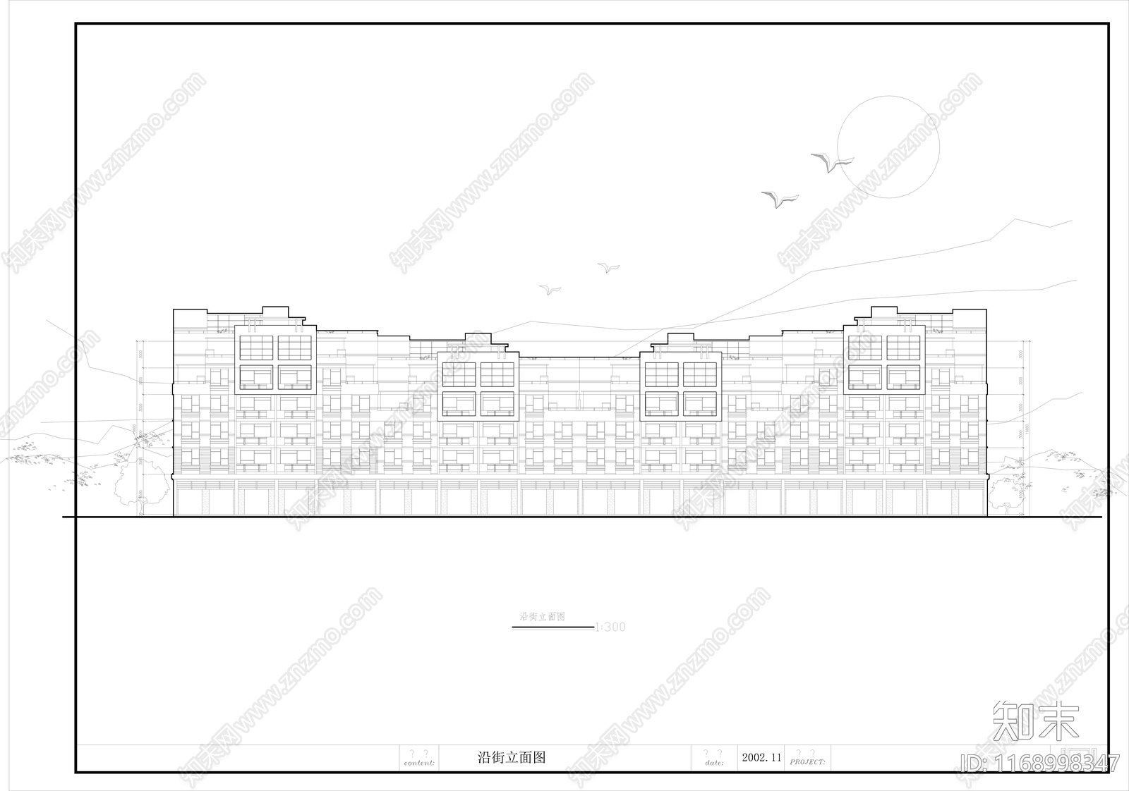 美式现代住宅楼建筑cad施工图下载【ID:1168998347】