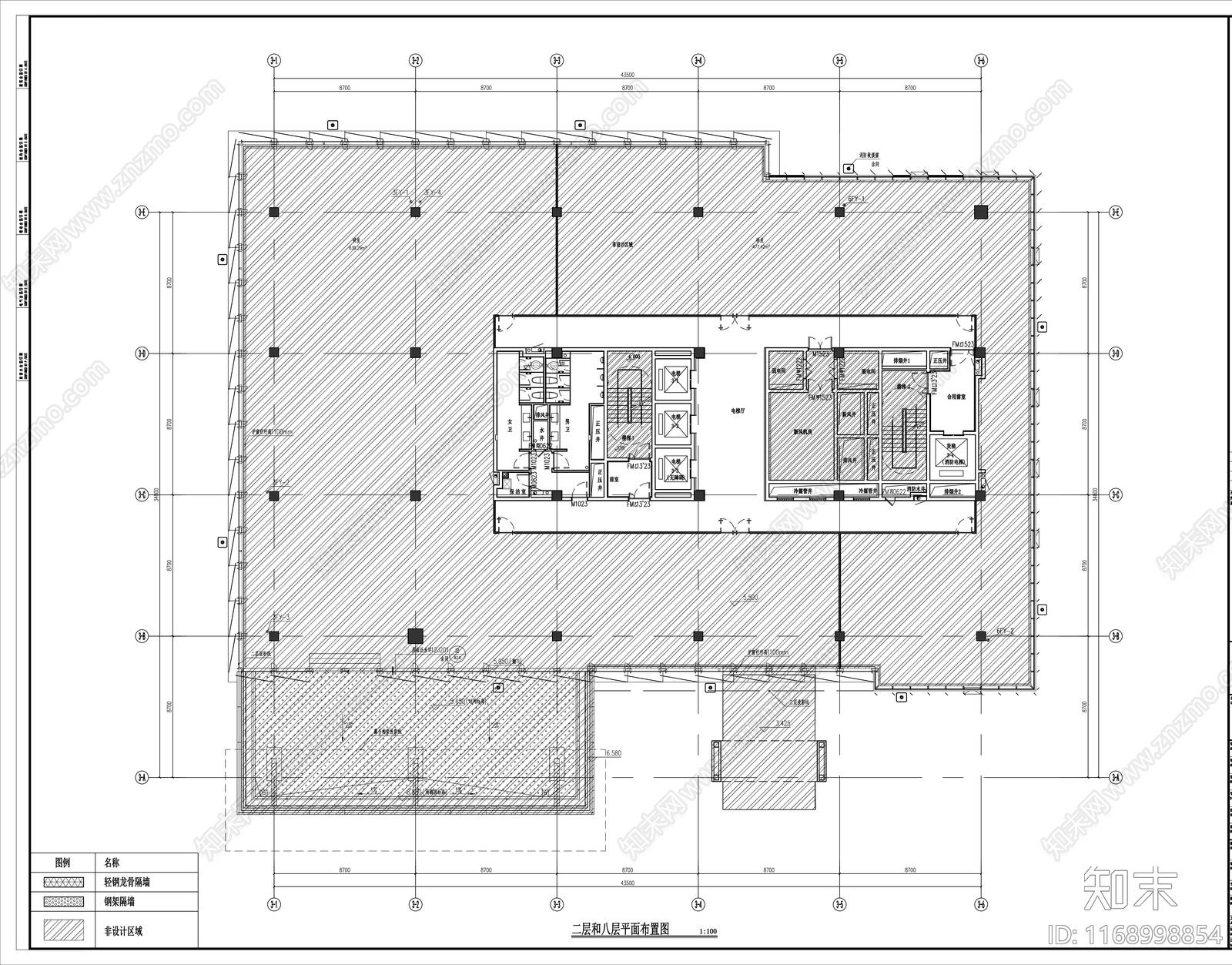 现代办公楼建筑cad施工图下载【ID:1168998854】