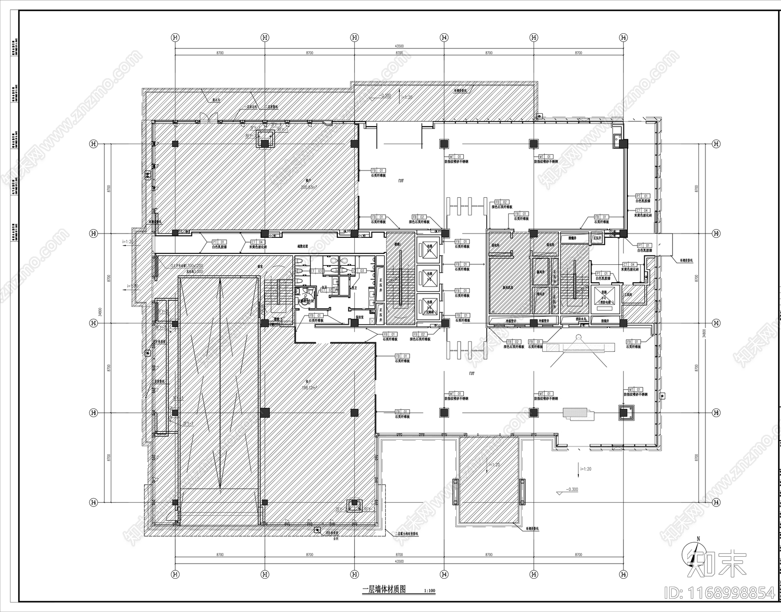 现代办公楼建筑cad施工图下载【ID:1168998854】