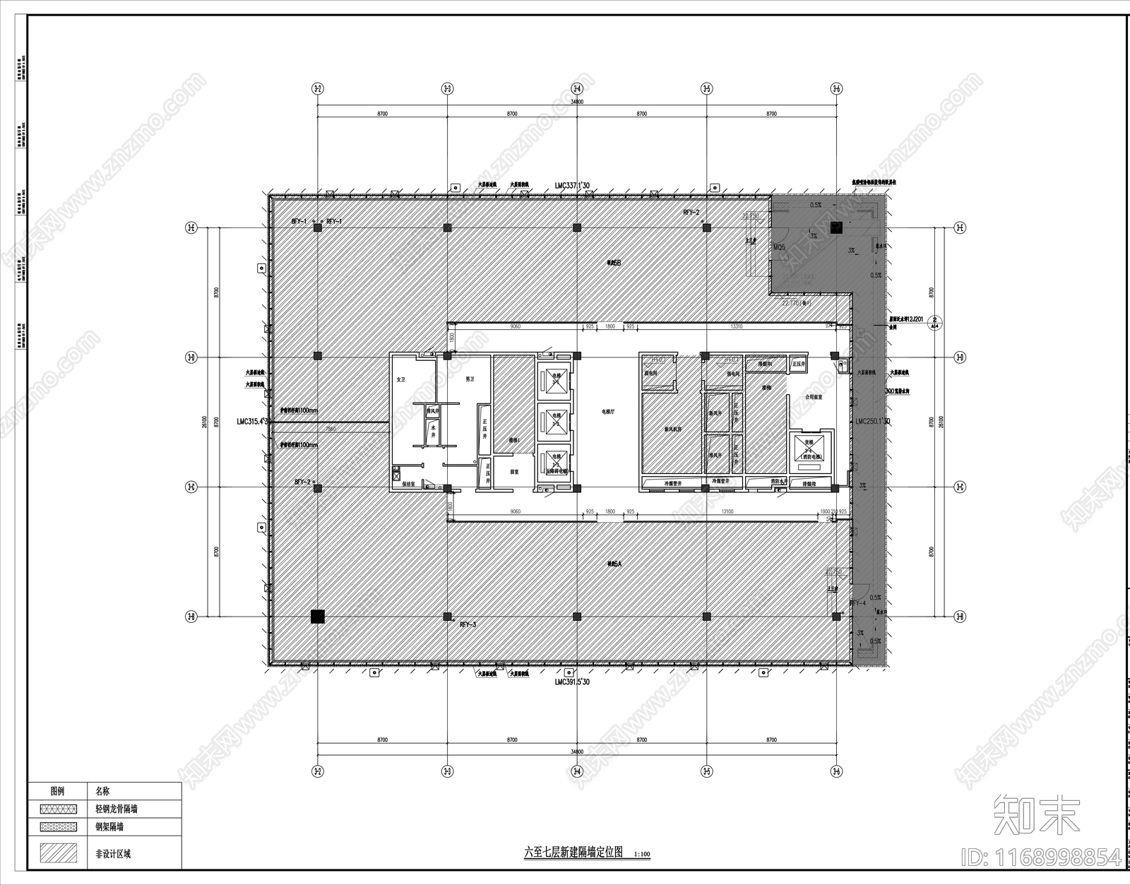 现代办公楼建筑cad施工图下载【ID:1168998854】