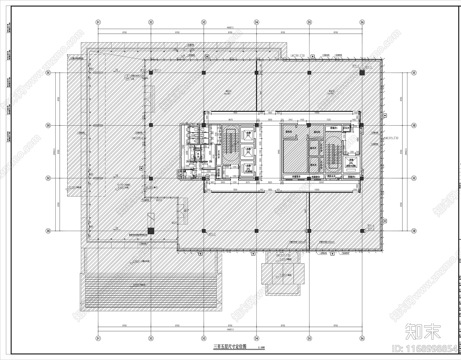 现代办公楼建筑cad施工图下载【ID:1168998854】